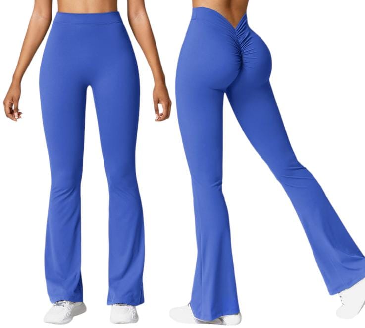 Leggings acampanados con espalda en V y efecto push-up