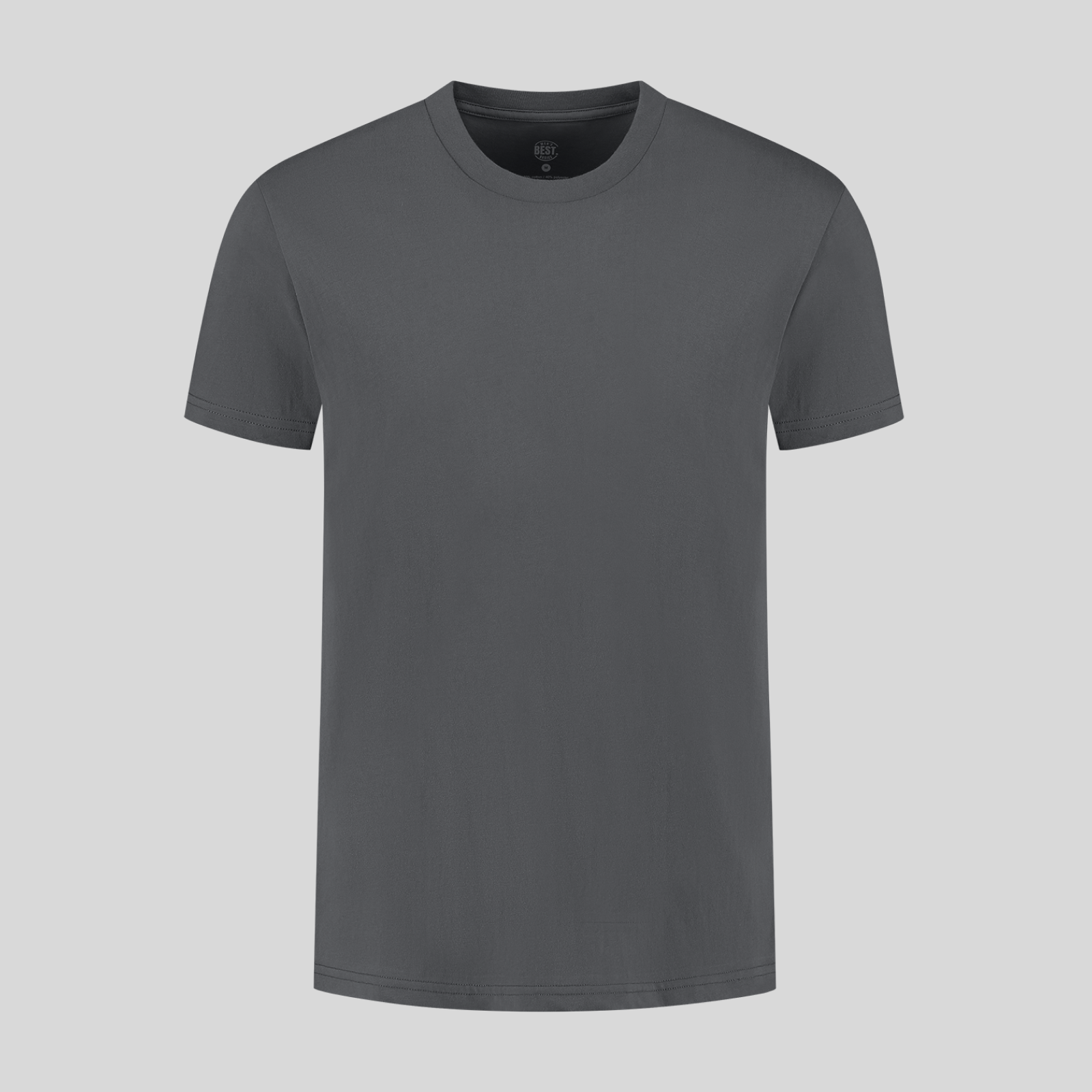 Camiseta de cuello redondo gris oscuro – estilo atemporal y cómoda