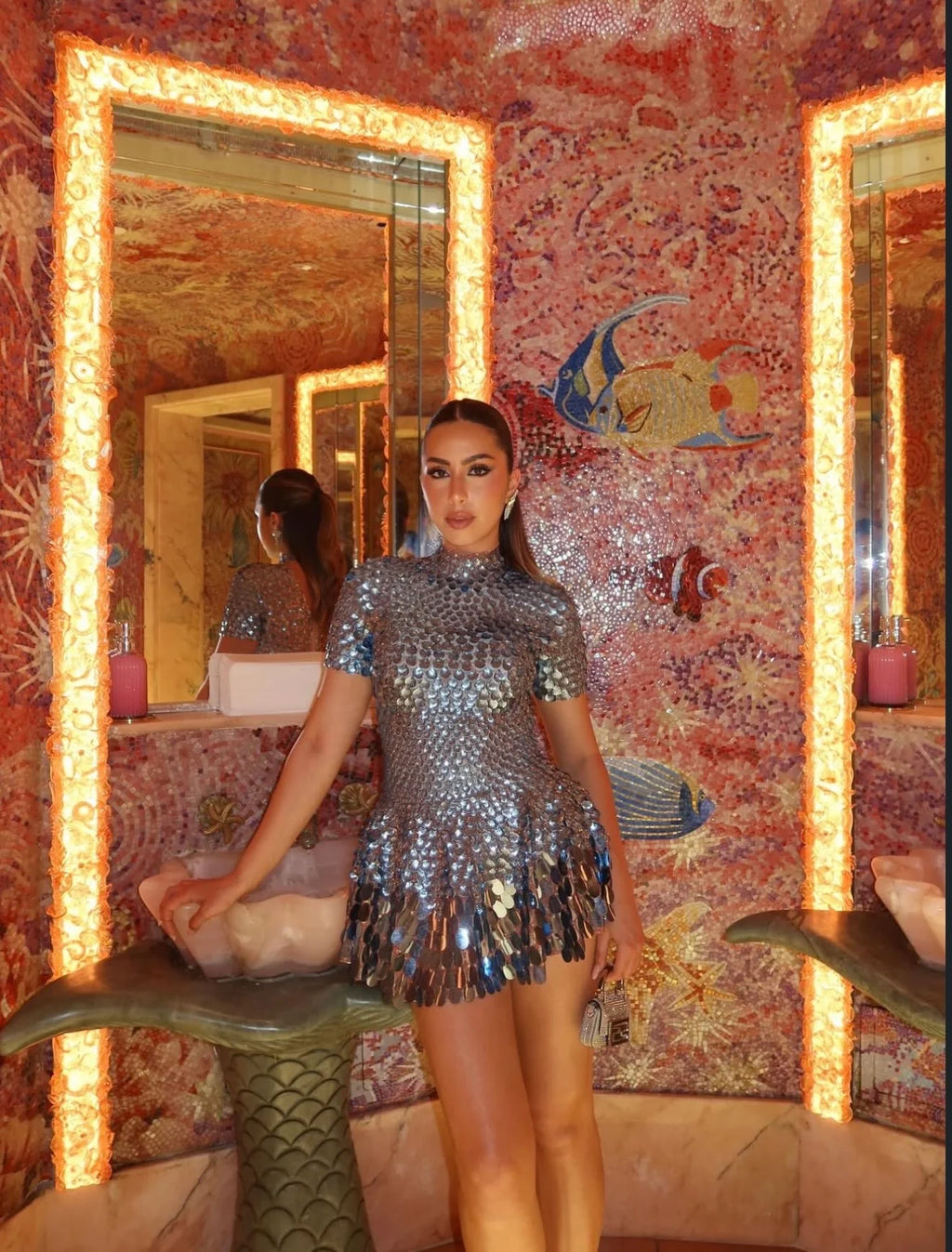 Ayla Azure Mini Dress - Dazzling Elegance for Unforgettable Evenings