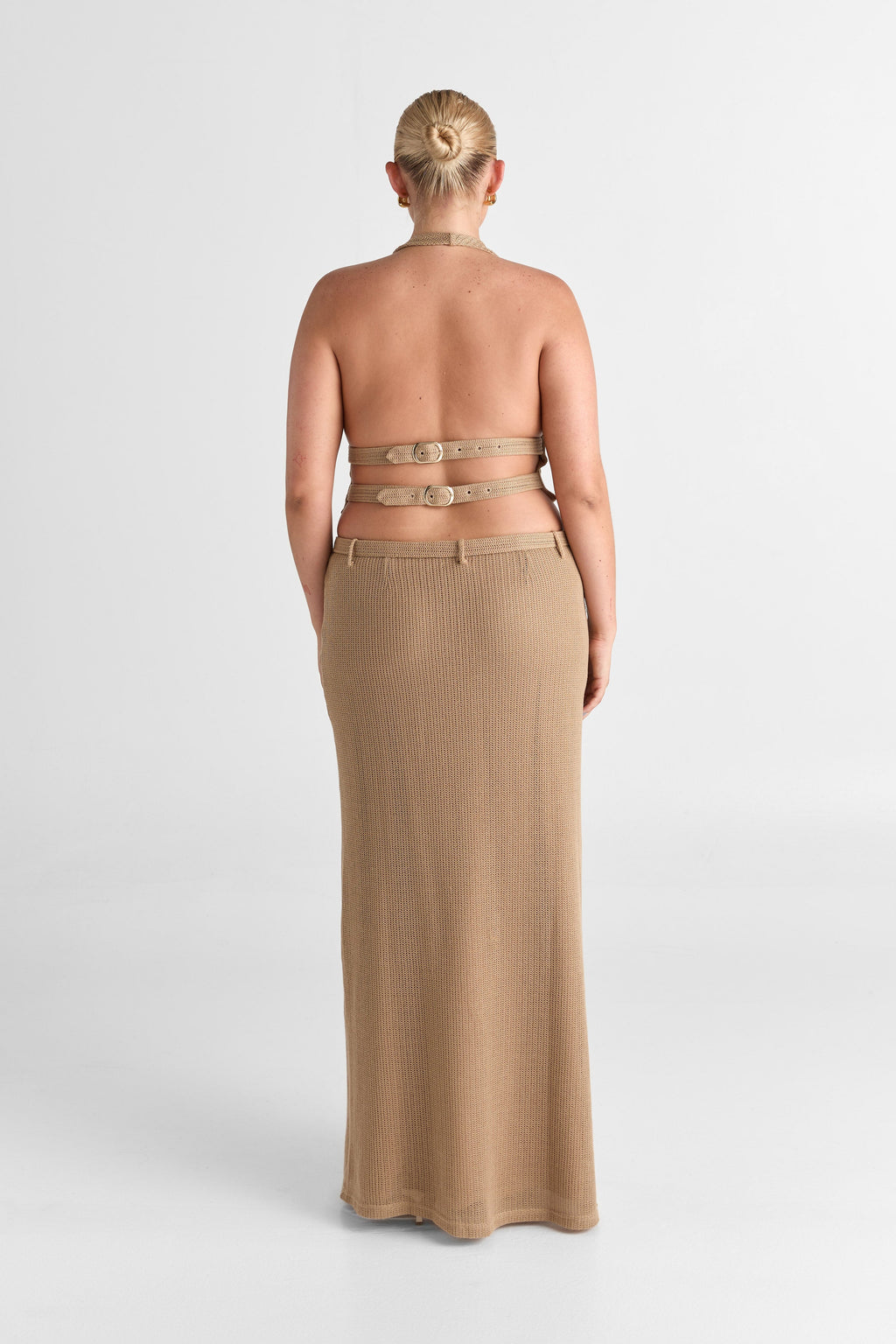 Falda maxi Haven en tono arena