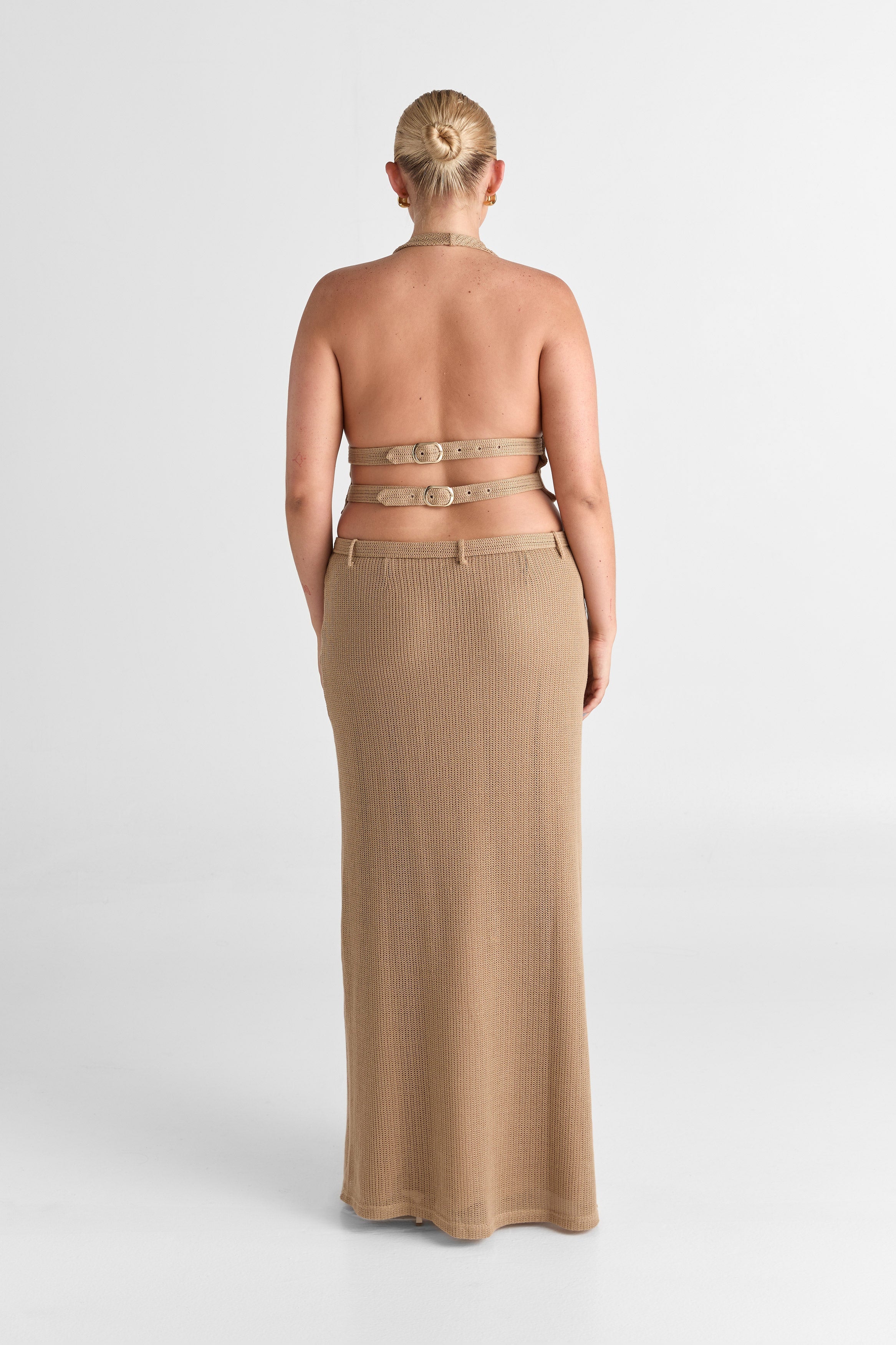 Falda maxi Haven en tono arena