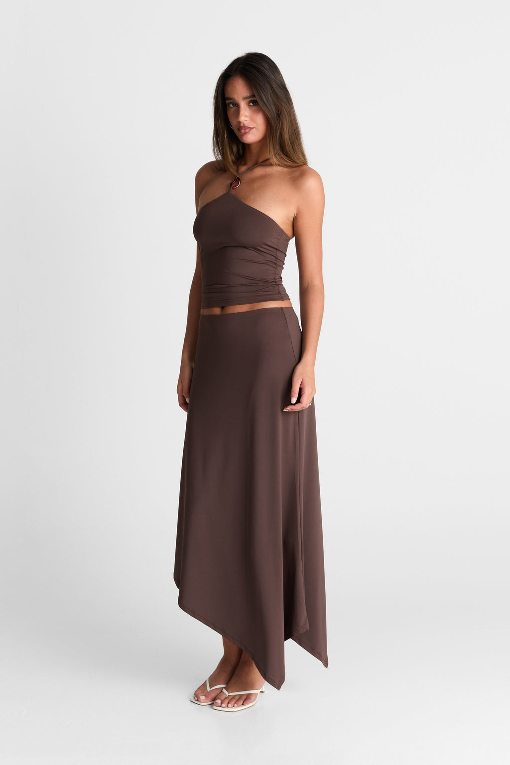 Falda maxi Lyra en chocolate