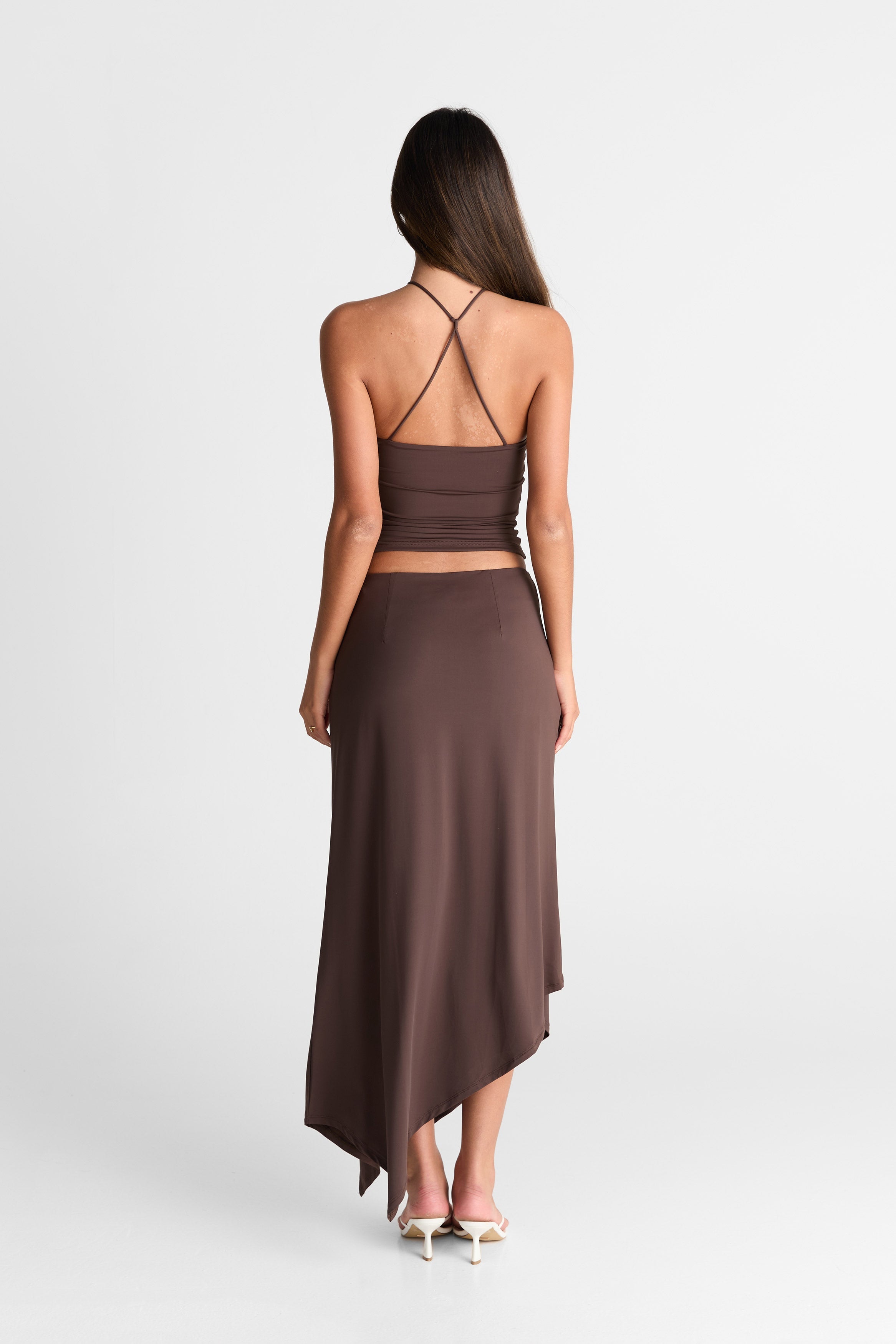 Falda maxi Lyra en chocolate