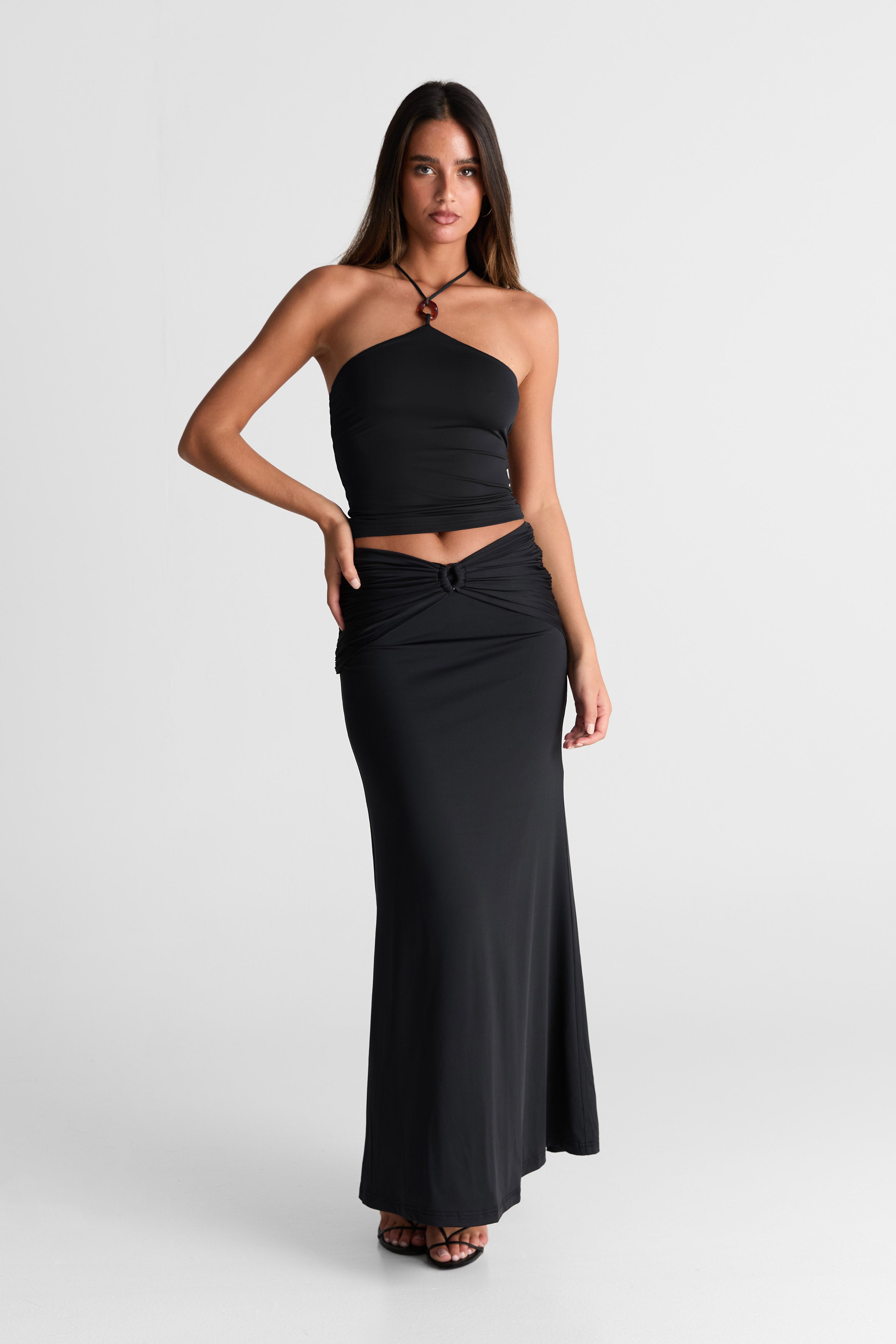 Falda Maxi Negra Siena - Elegante y Fluida