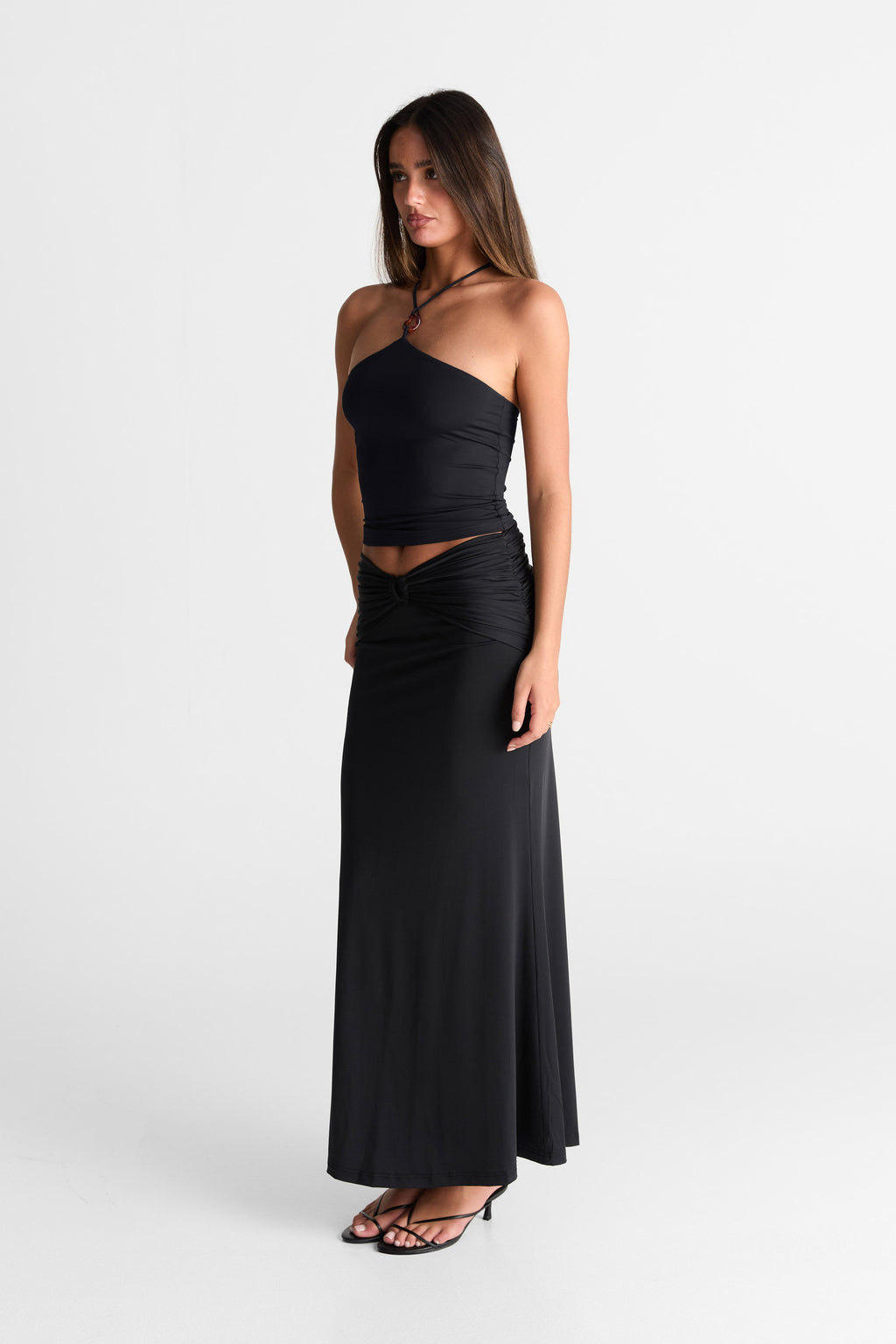 Falda Maxi Negra Siena - Elegante y Fluida