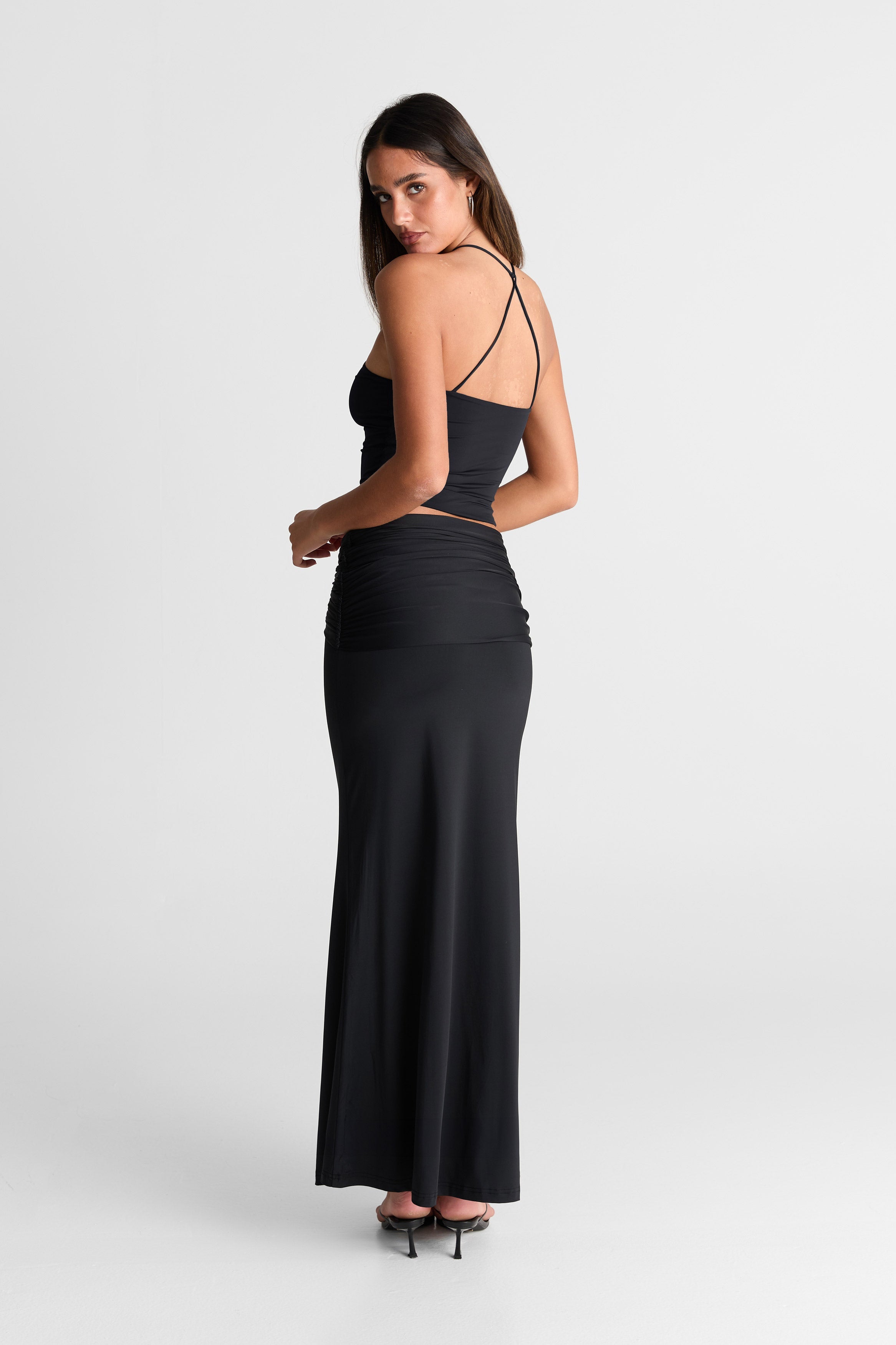 Falda Maxi Negra Siena - Elegante y Fluida