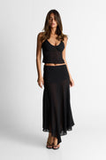 Falda maxi negra Raya - Silueta elegante y fluida