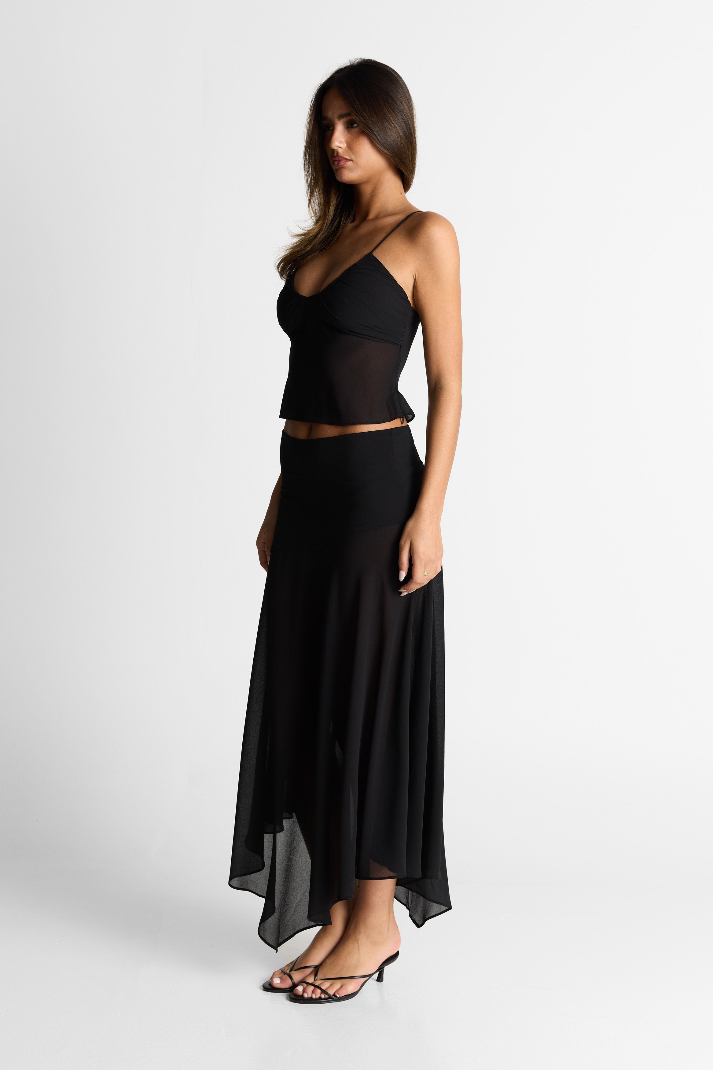 Falda maxi negra Raya - Silueta elegante y fluida