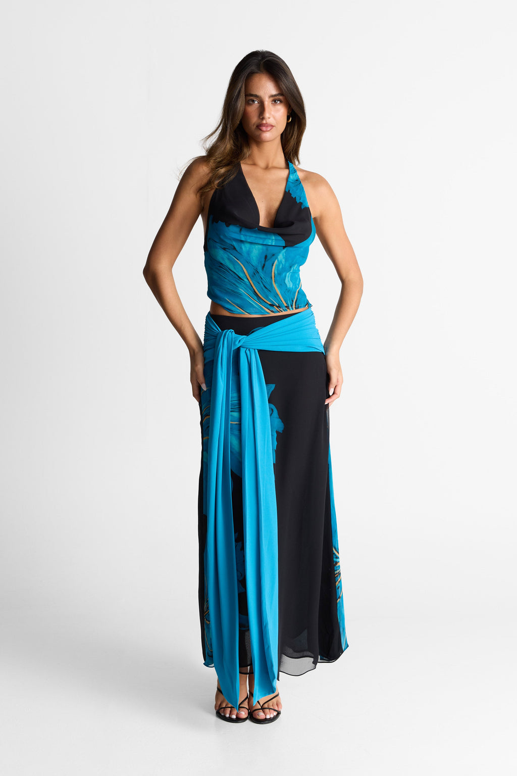 Marina Falda maxi estampada