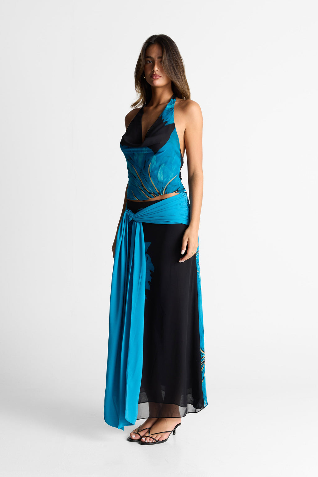 Marina Falda maxi estampada