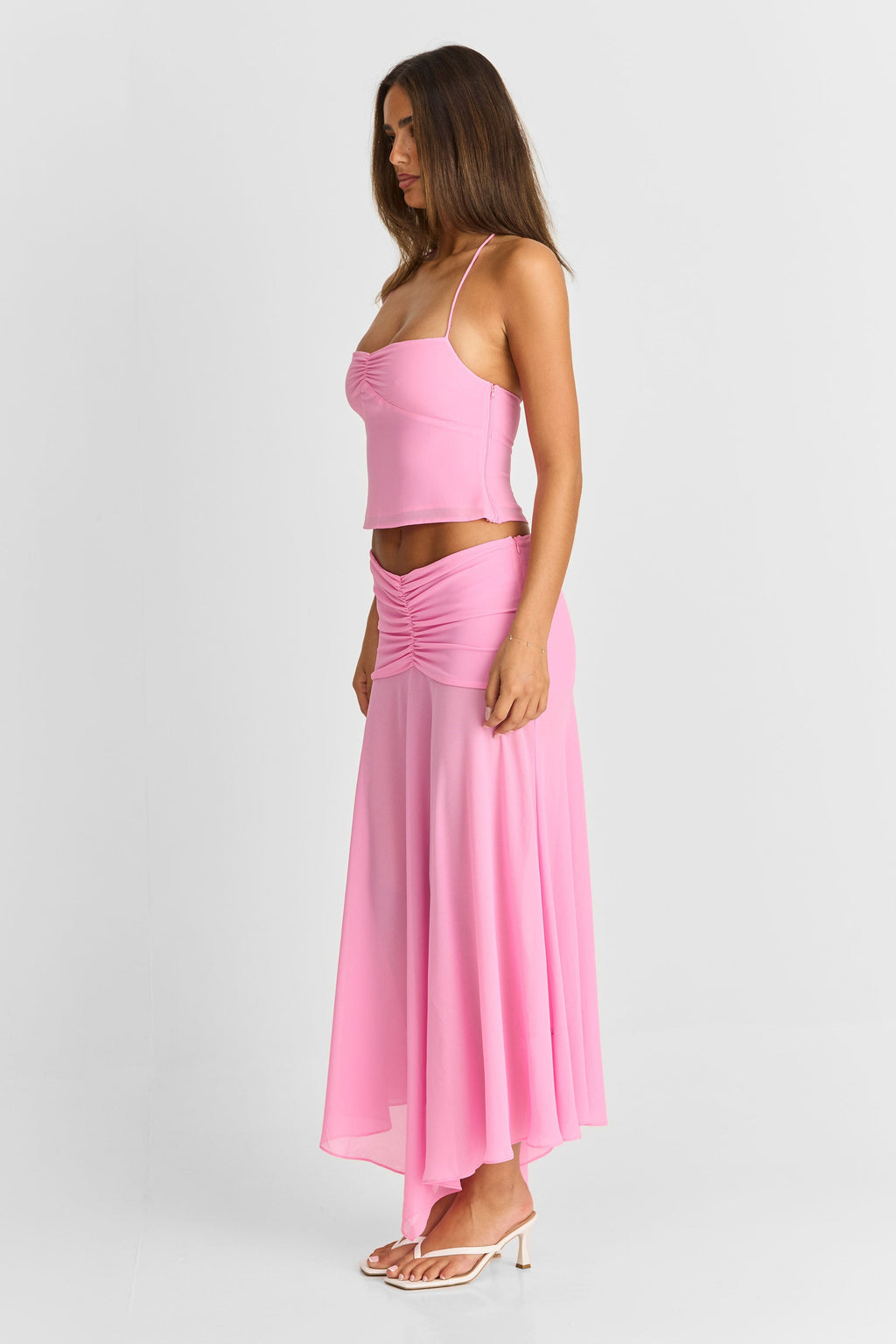 Falda maxi Sage en rosa - Fluida y elegante