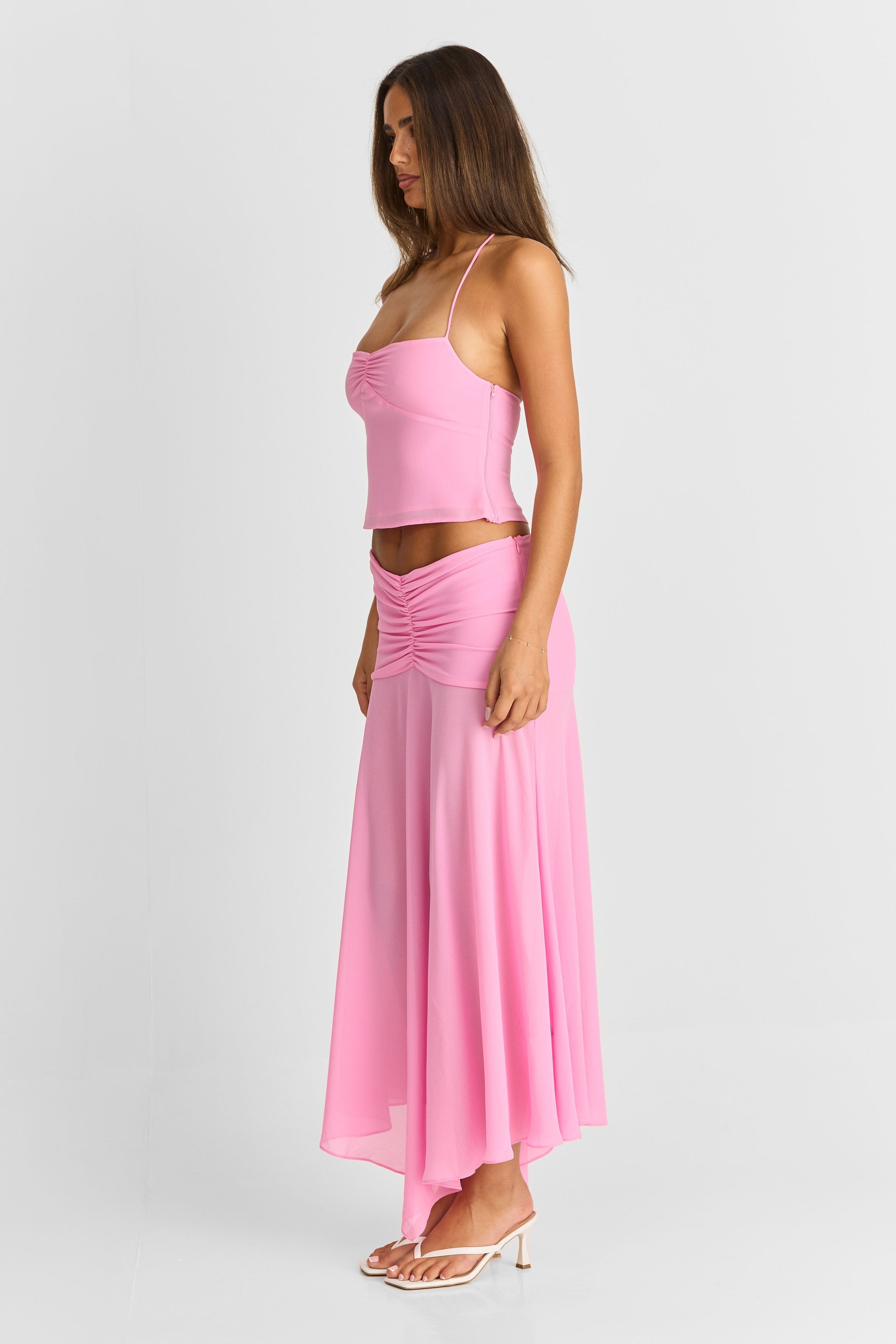 Falda maxi Sage en rosa - Fluida y elegante