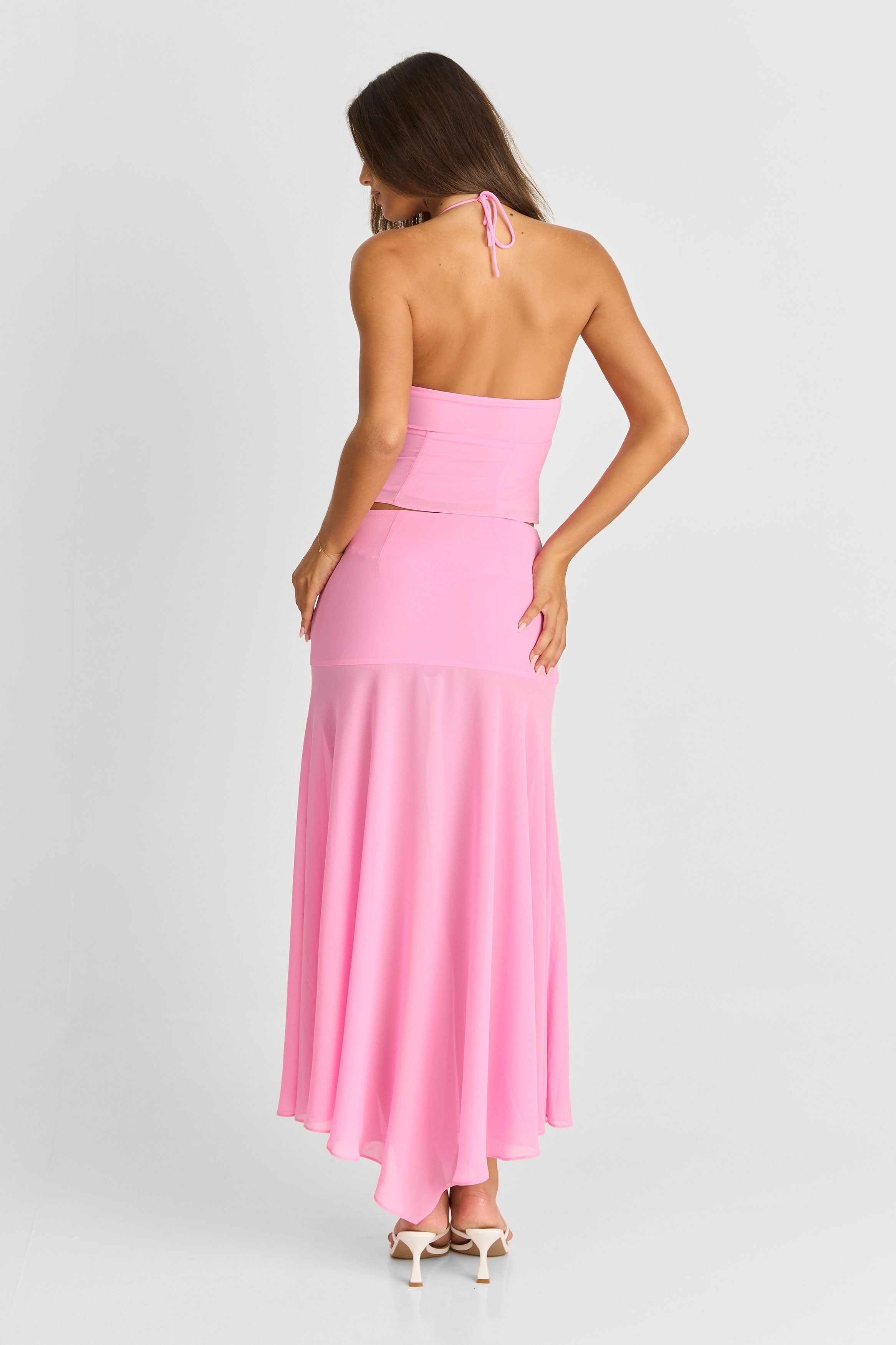 Falda maxi Sage en rosa - Fluida y elegante