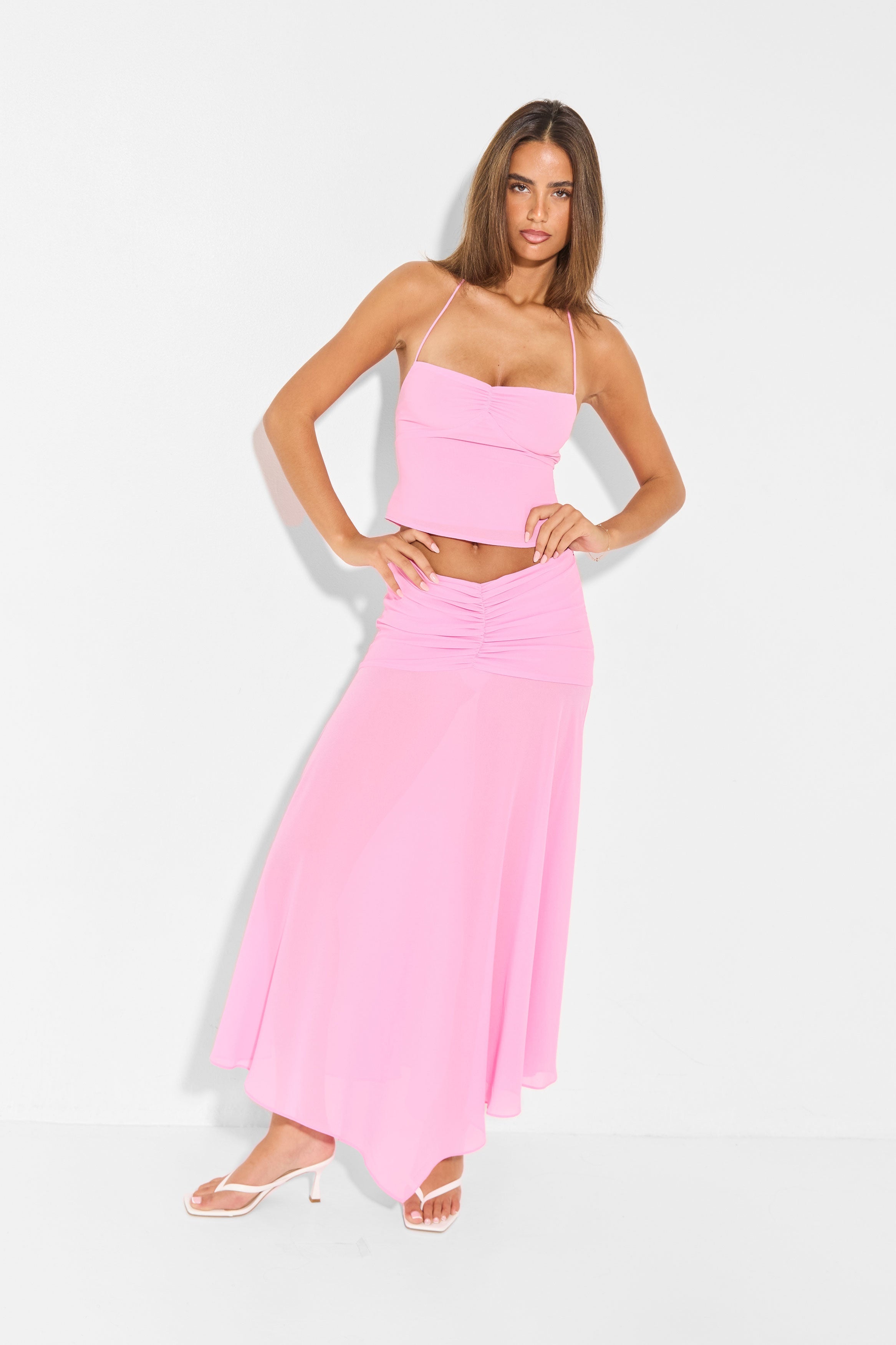 Falda maxi Sage en rosa - Fluida y elegante