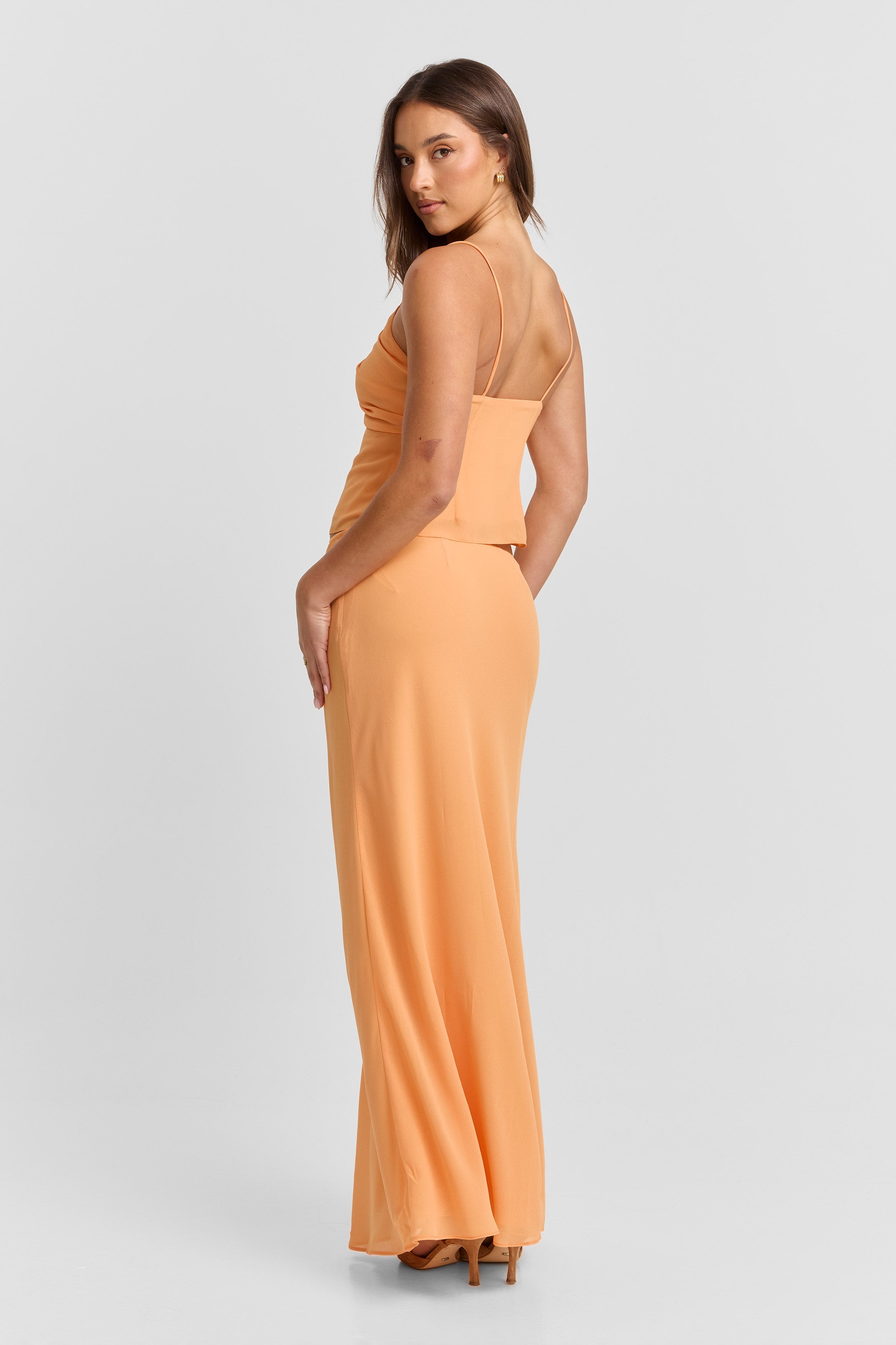 Falda maxi Juniper Tangerine - Fluida, Naranja vibrante