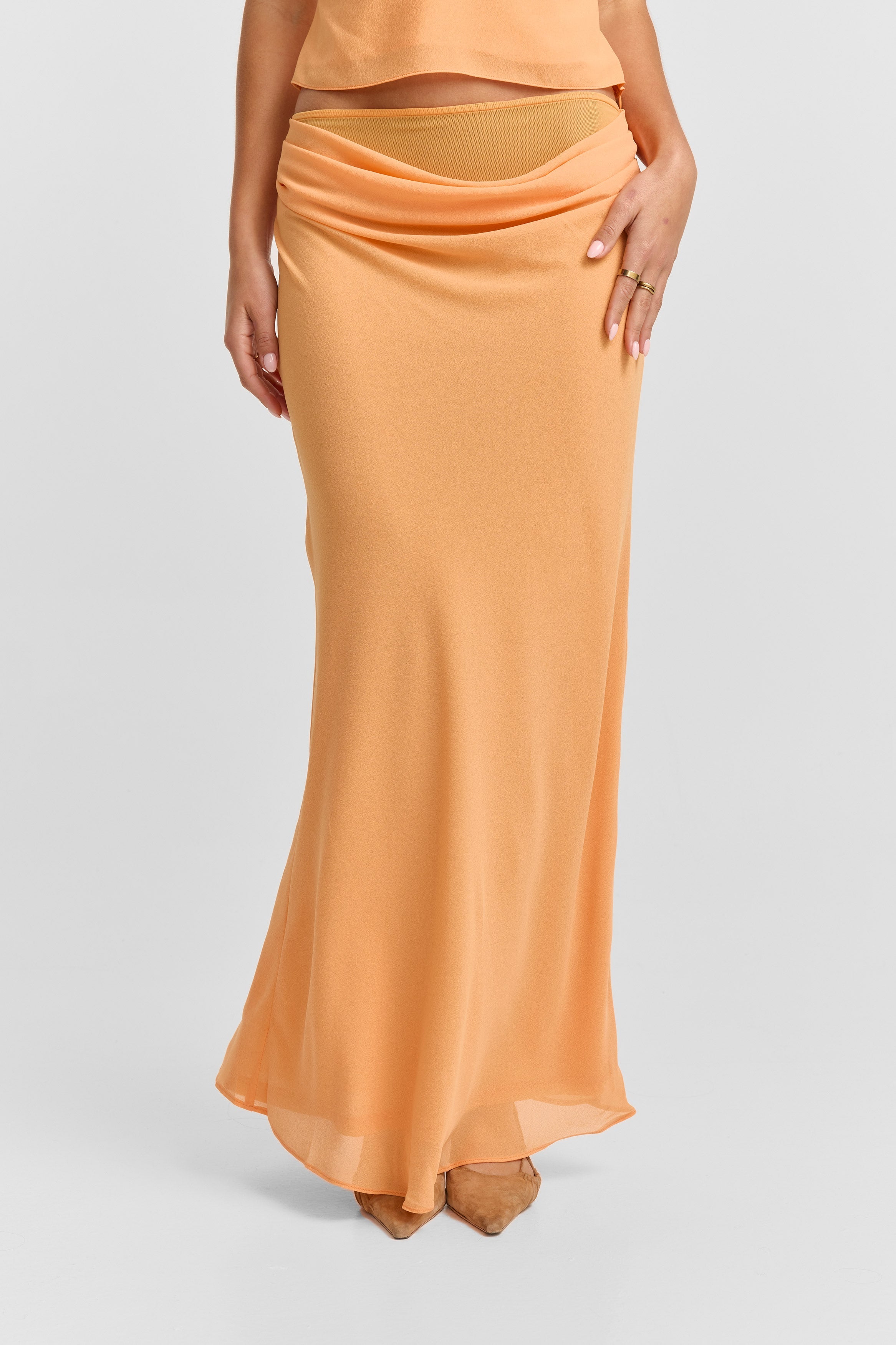 Falda maxi Juniper Tangerine - Fluida, Naranja vibrante