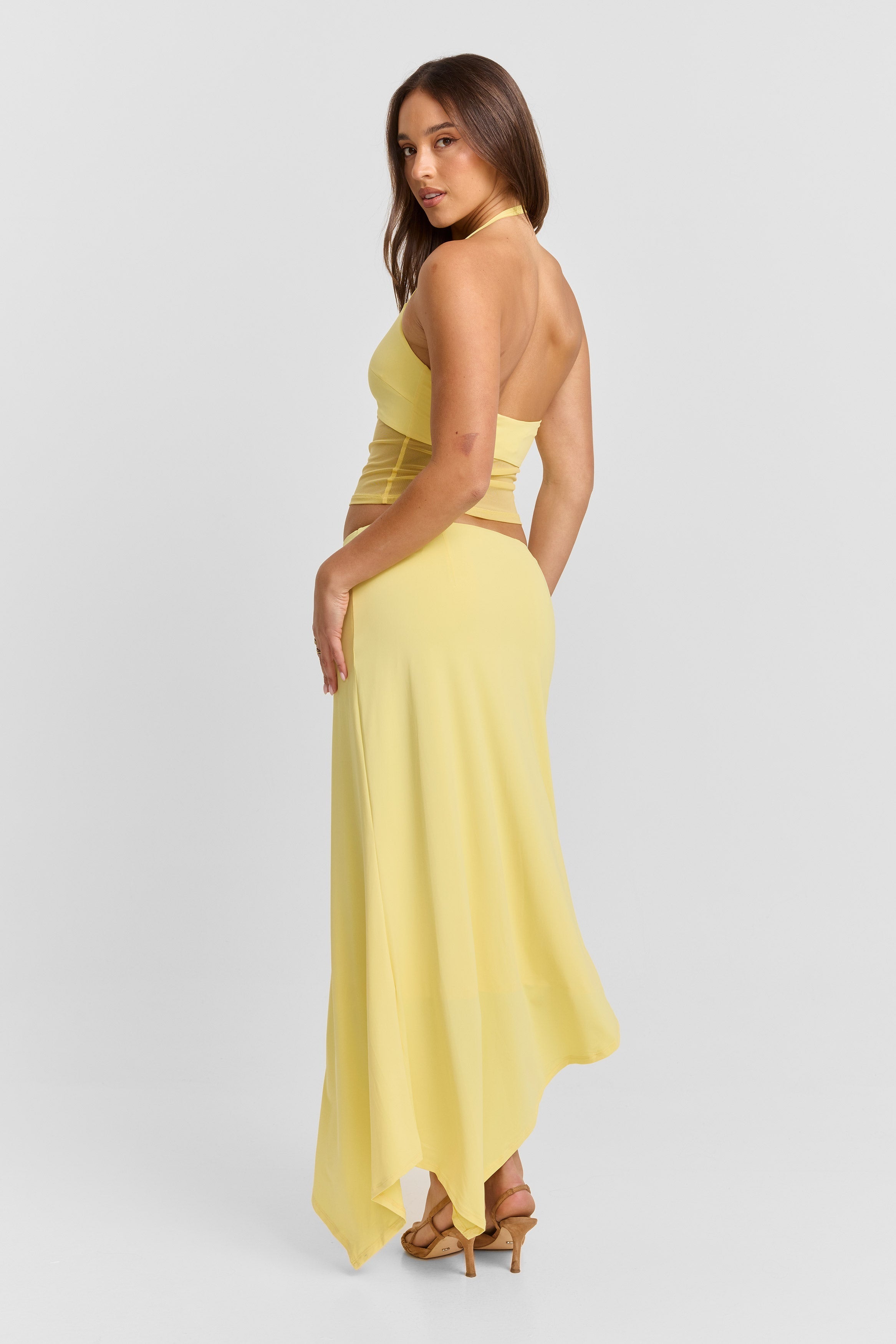 Falda maxi amarilla soleada de Lyra