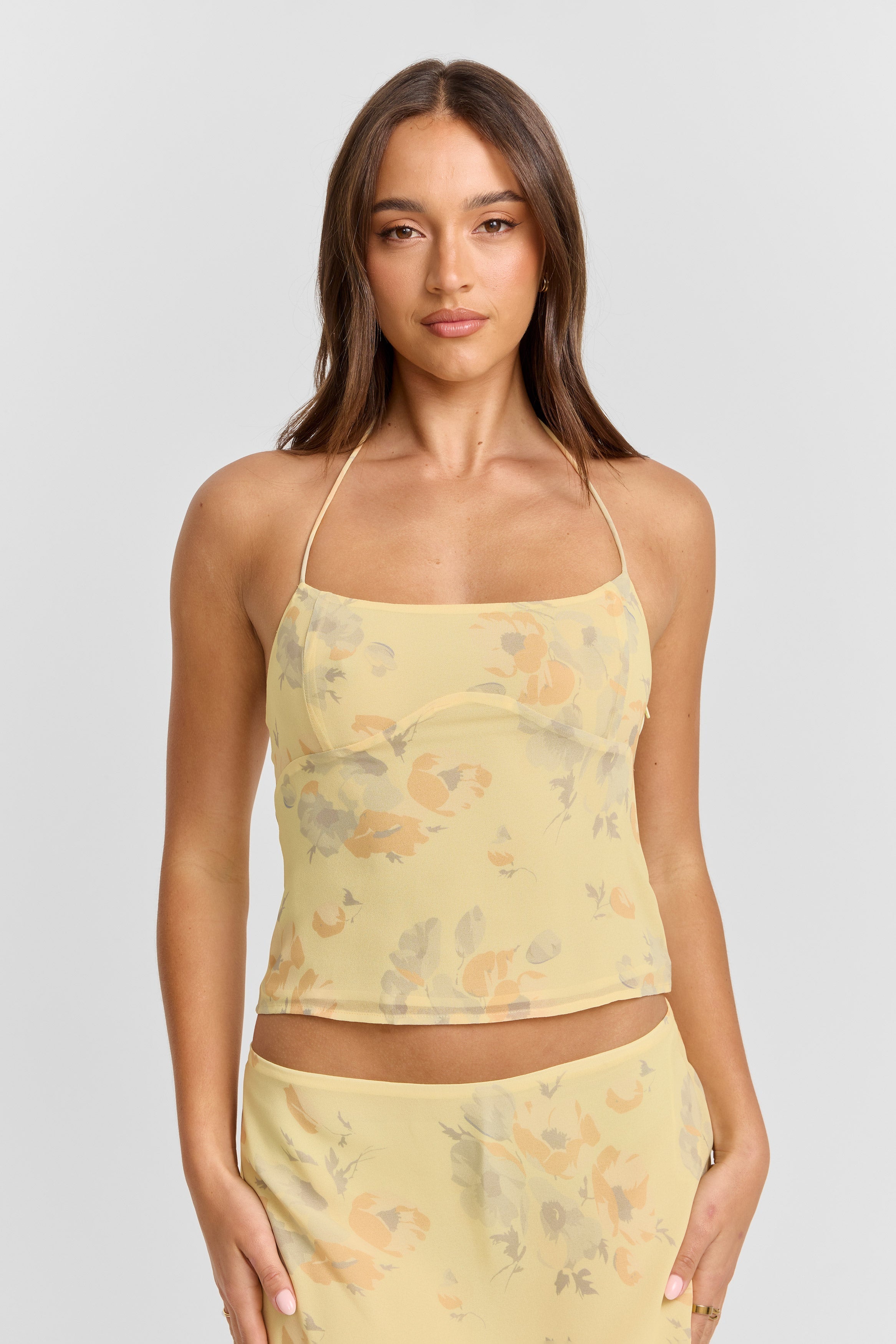 Top estampado de enebro