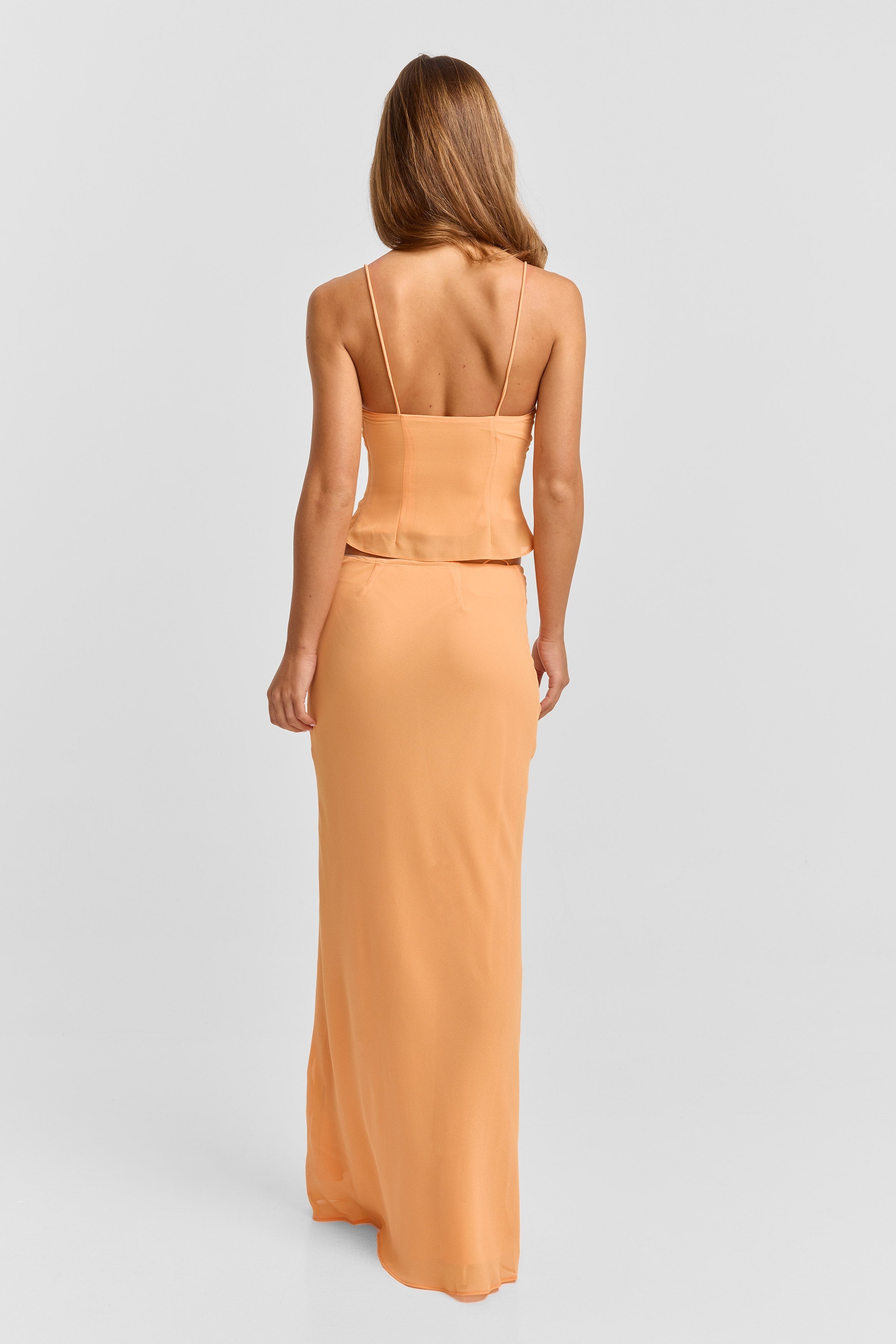Falda maxi Juniper Tangerine - Fluida, Naranja vibrante