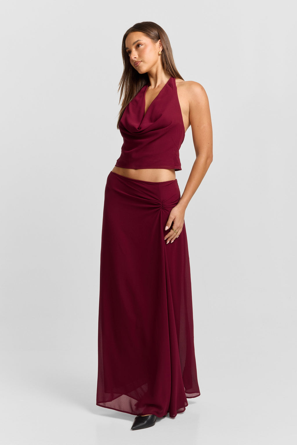 Falda maxi Seraphina en rojo