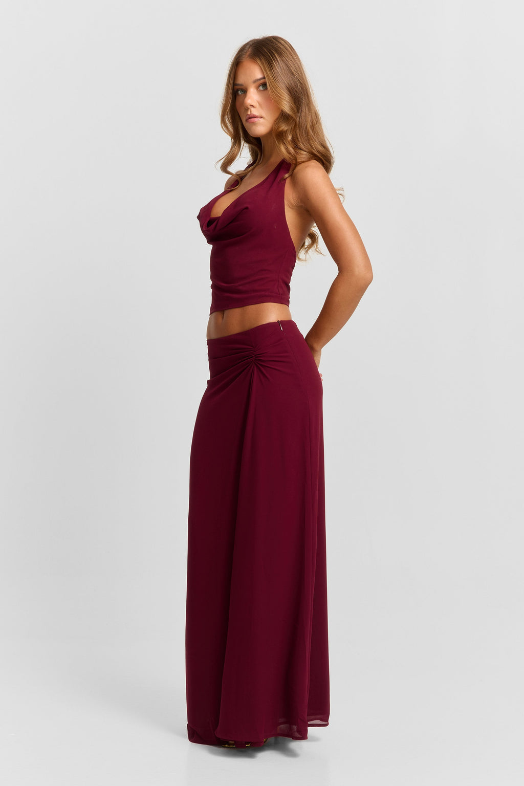 Falda maxi Seraphina en rojo
