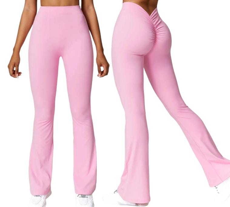 Leggings acampanados con espalda en V y efecto push-up