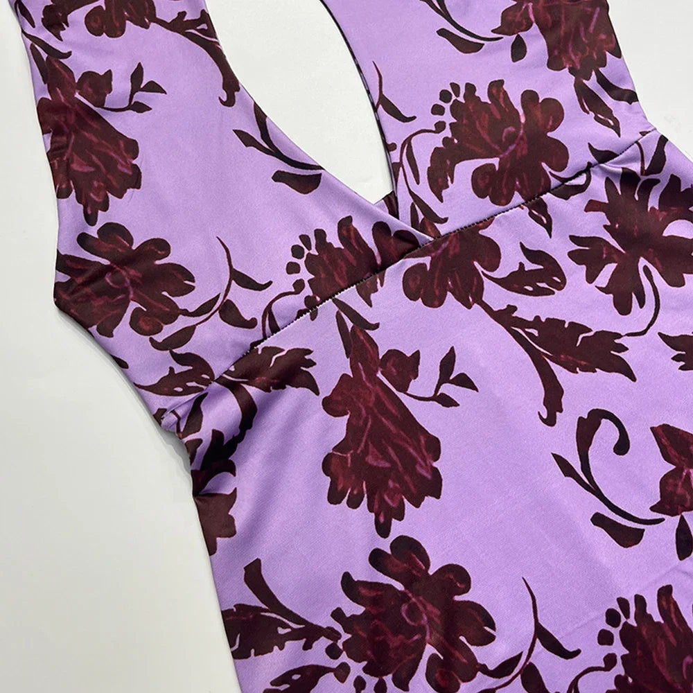 Dresses Summer Fashion Elegant Cut-Out Sleeveless Halter Neck Maxi Casual Shift Dresses for Women