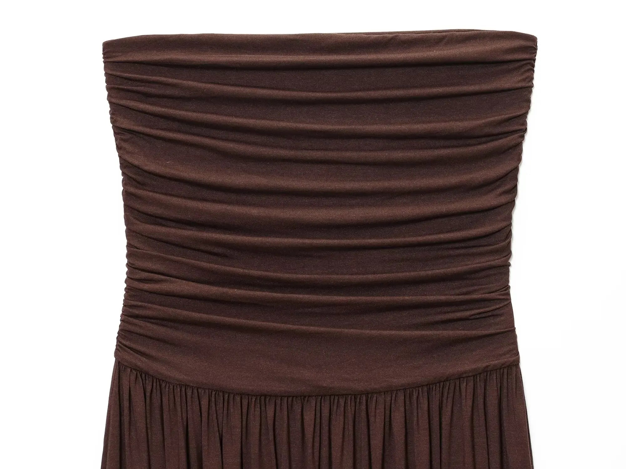 2025 Women'S New Dress Elegant Sexy Off-Shoulder Fashion Pleats Details Slimming Strapless Dress