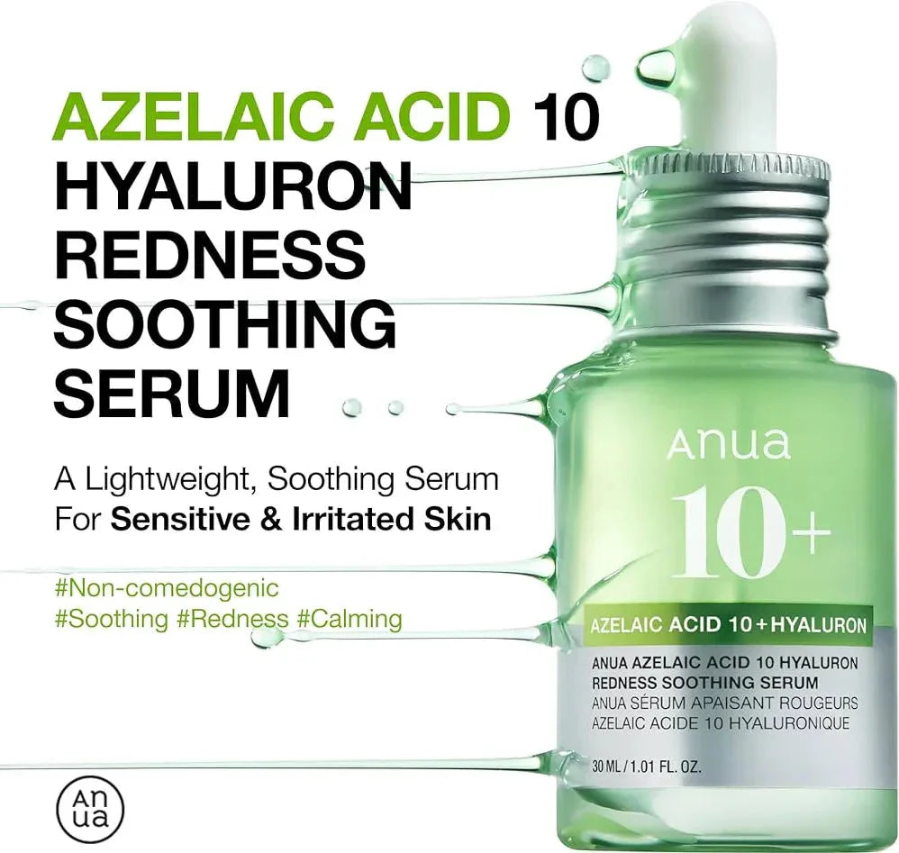 ANUA | Ácido azelaico al 10% y ácido hialurónico - Suero calmante para el enrojecimiento - 30 ml