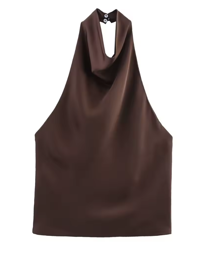 Top Lina Halter satén mujer.