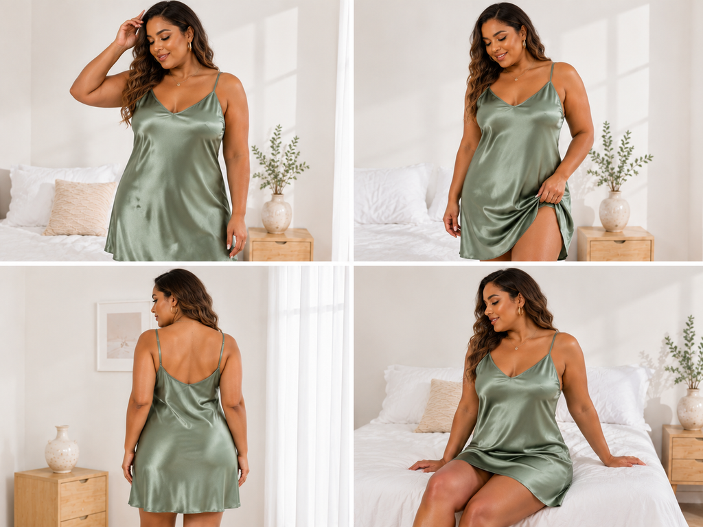 Camisón Satinado | Ligero, Elegante y Cómodo para Dormir.
