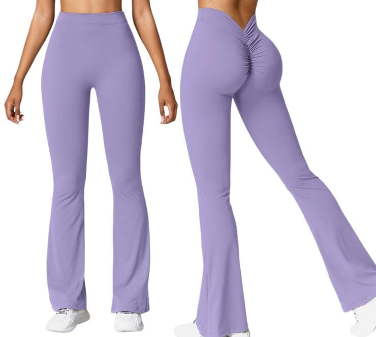 Leggings acampanados con espalda en V y efecto push-up