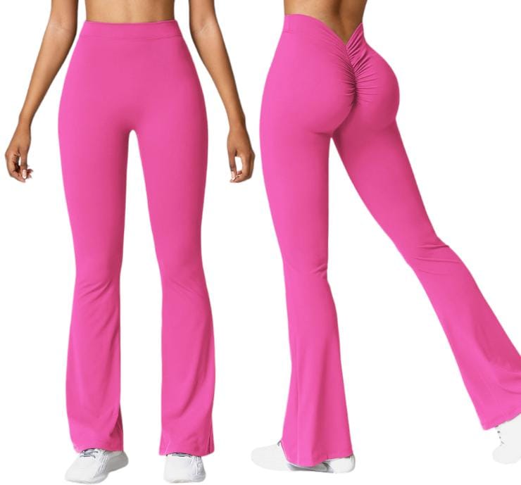 Leggings acampanados con espalda en V y efecto push-up