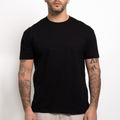 Camiseta negra de cuello redondo - estilo clásico y cómoda
