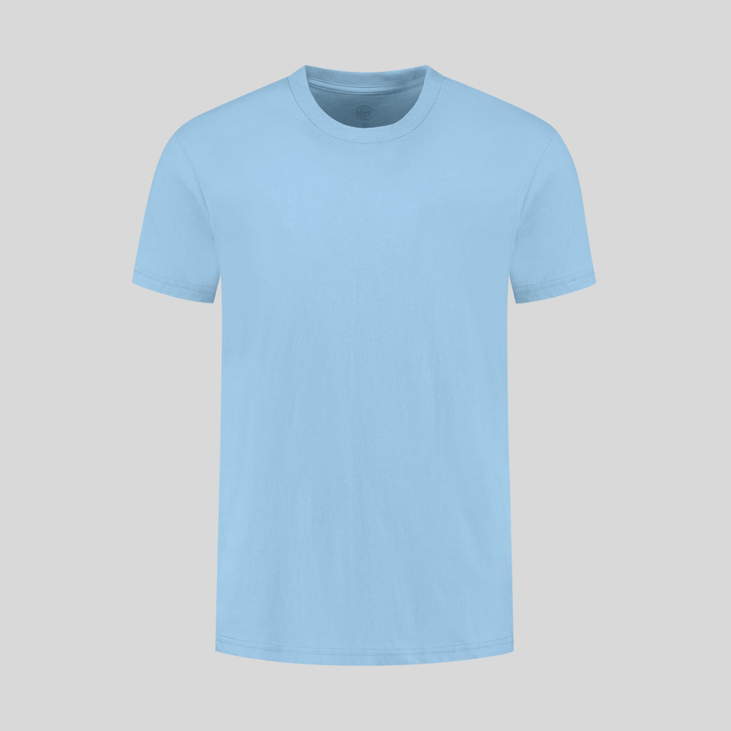 Camiseta azul de cuello redondo para bebé