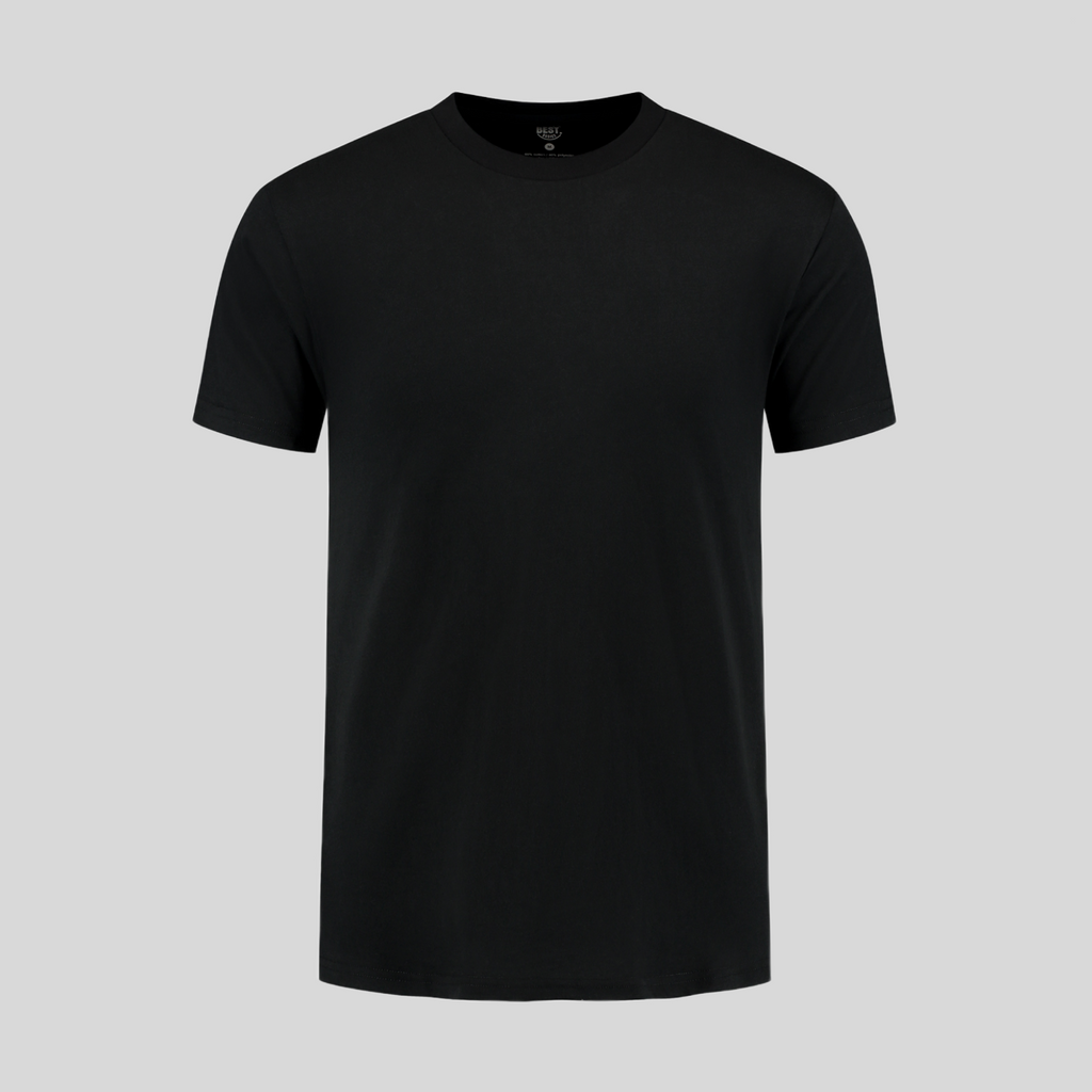Camiseta negra de cuello redondo - estilo clásico y cómoda