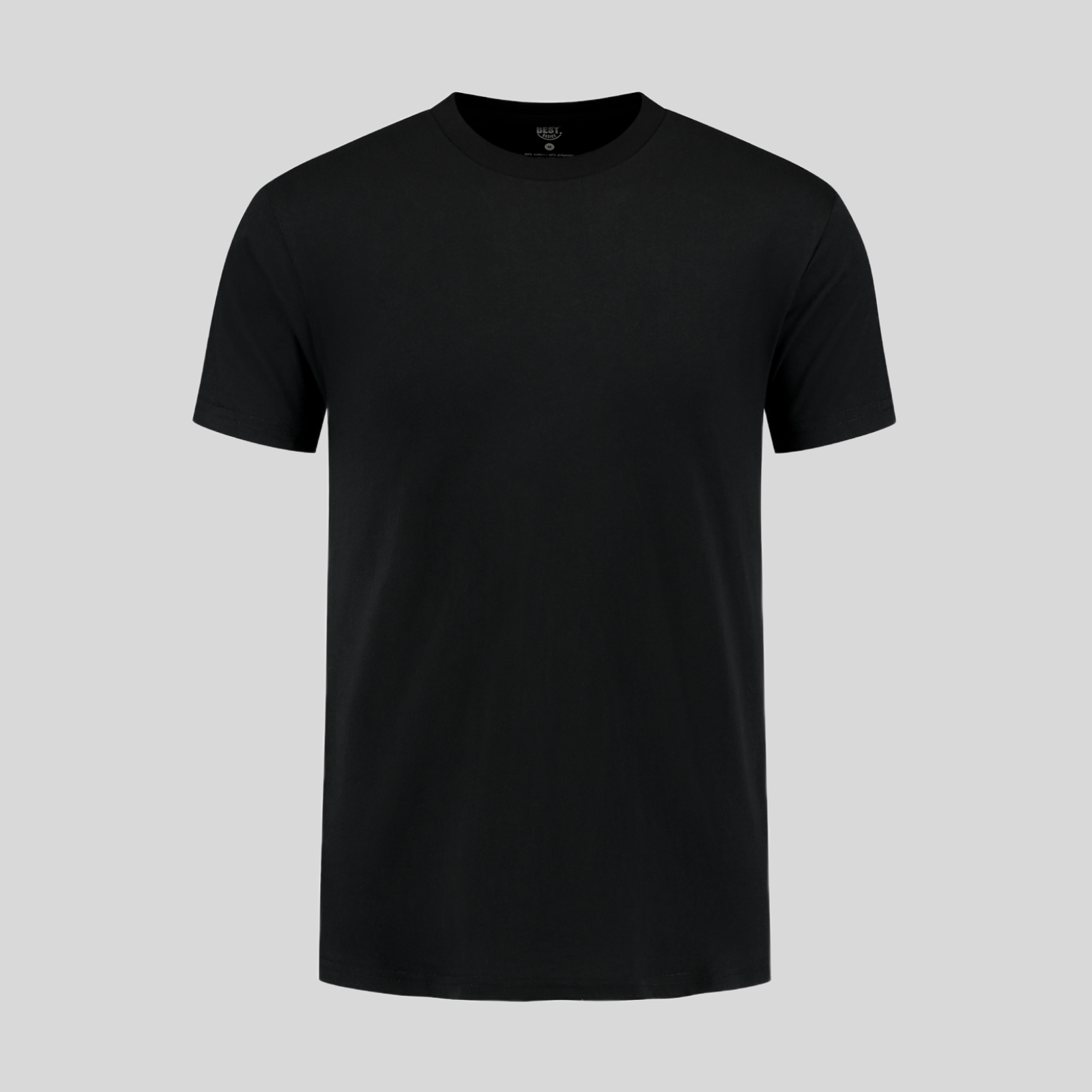 Camiseta negra de cuello redondo - estilo clásico y cómoda
