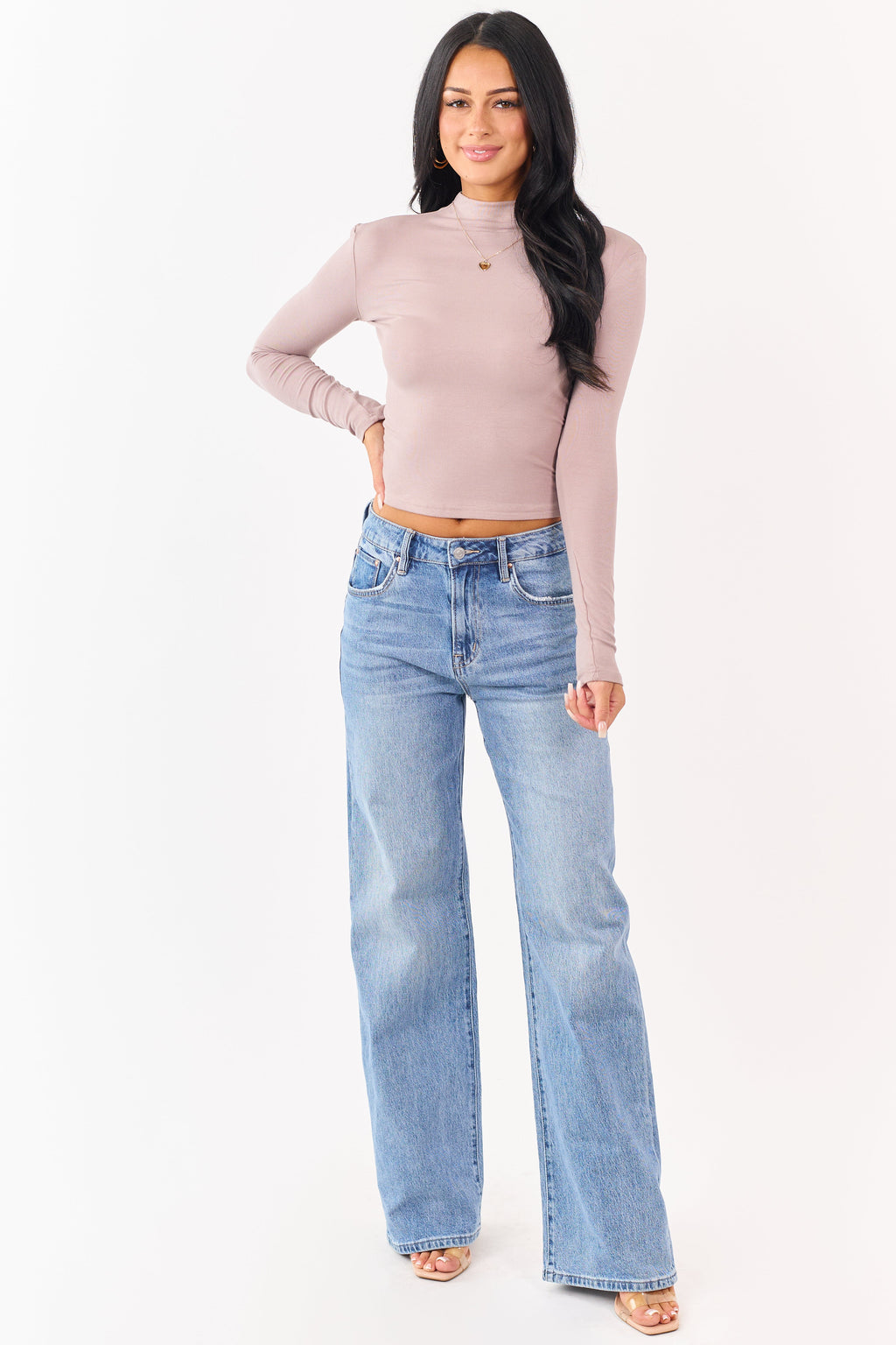 Vaqueros de denim Mica en lavado claro, ultracómodos, con elastano y pierna ancha