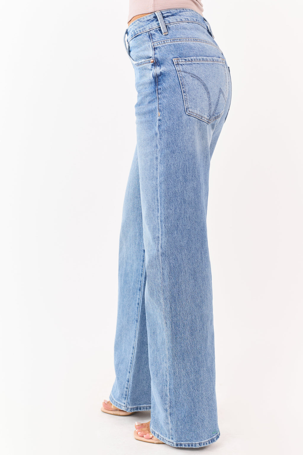 Vaqueros de denim Mica en lavado claro, ultracómodos, con elastano y pierna ancha