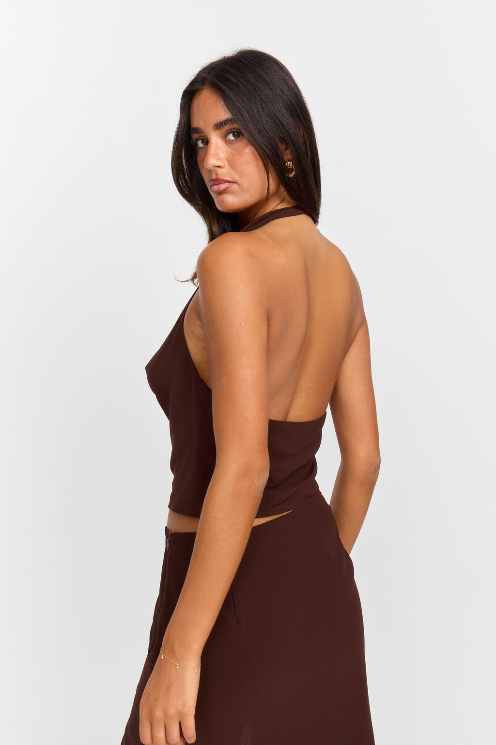 Top Odette en marrón intenso