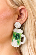 Aretes de cuentas con trébol de taza de Pine St - Joyería perfecta para el Día de San Patricio