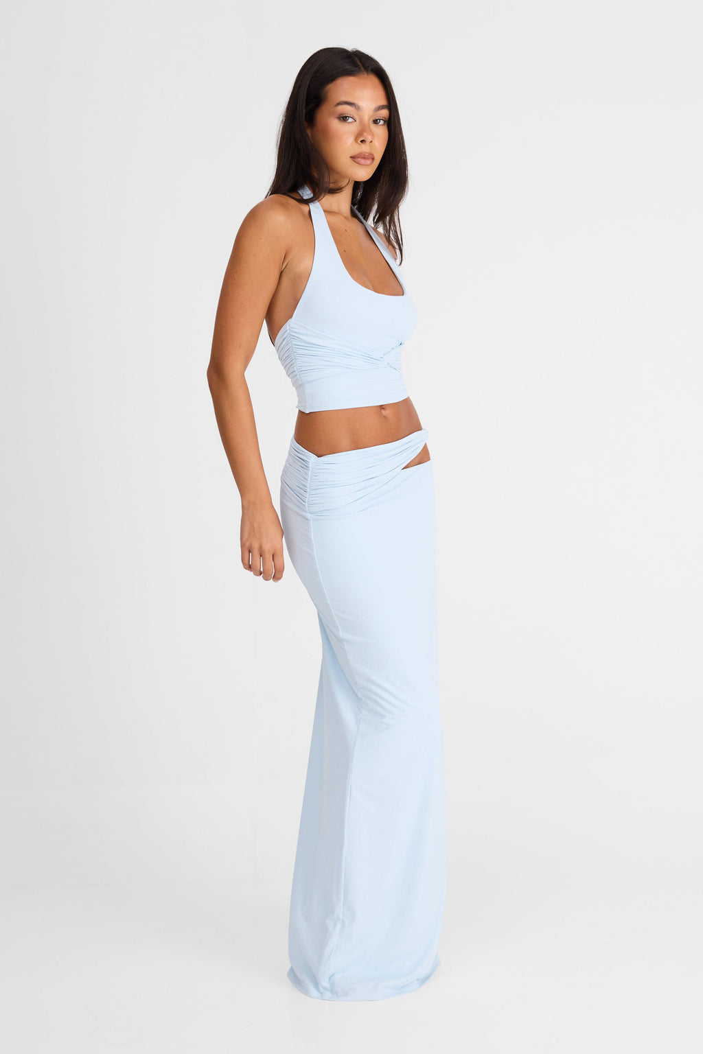 Falda Maxi Azul Violette - Silueta elegante y fluida
