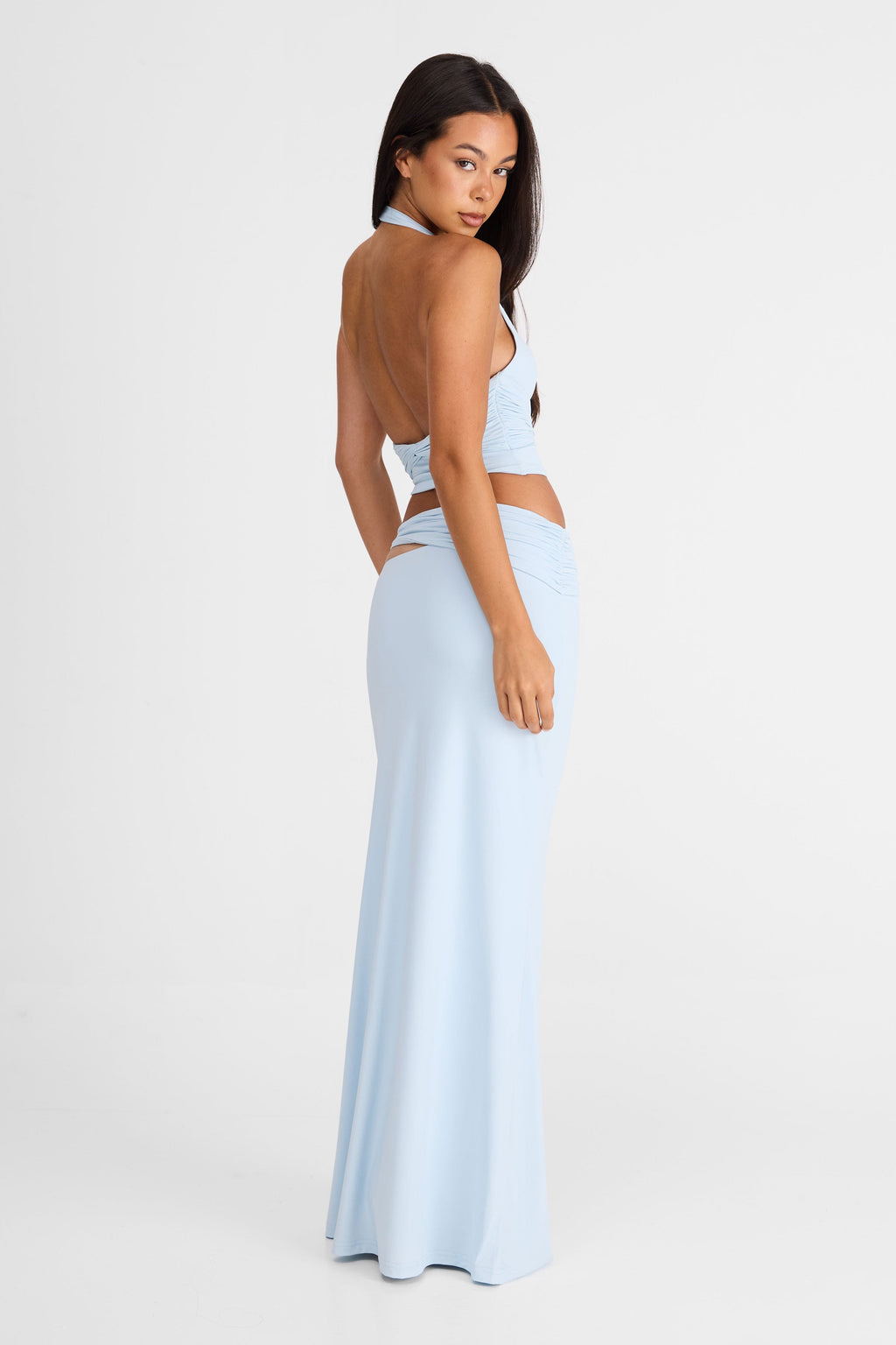Falda Maxi Azul Violette - Silueta elegante y fluida