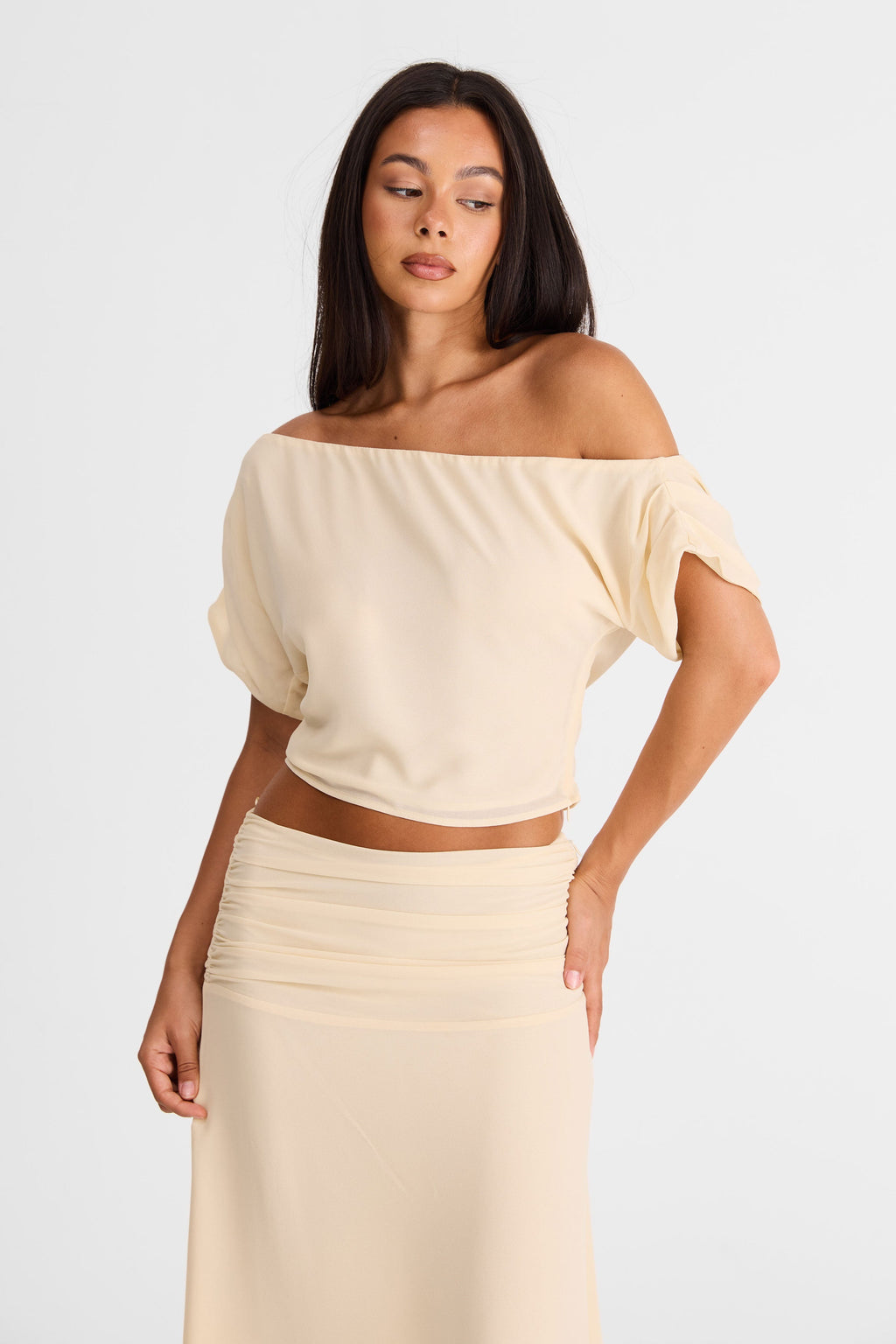 Top Margot en color mantequilla