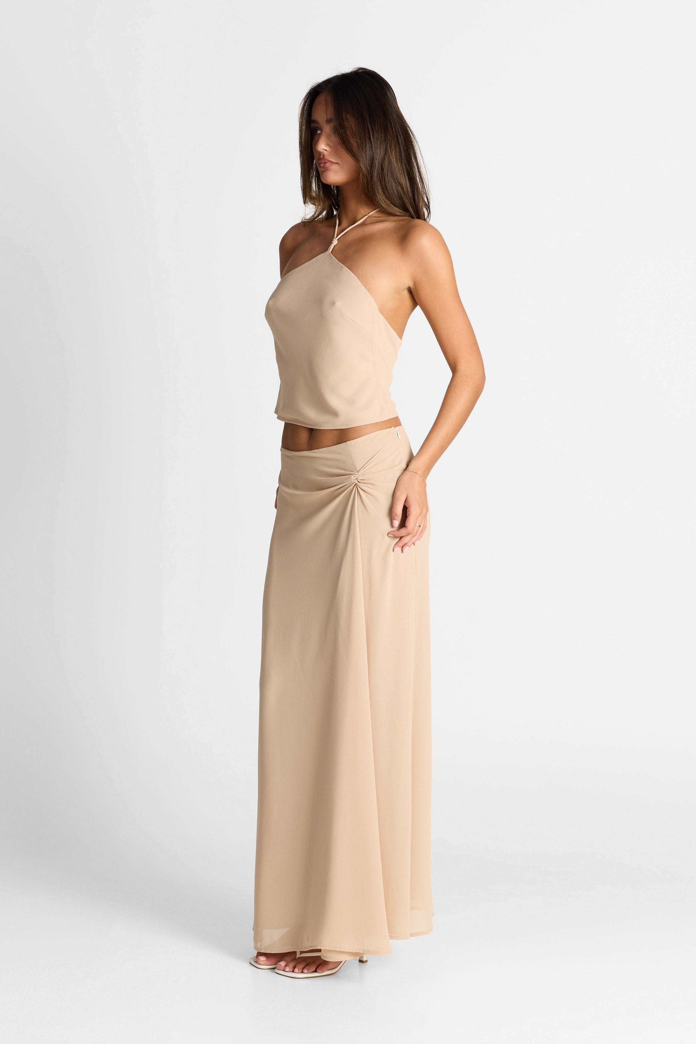 Falda maxi Seraphina en color natural
