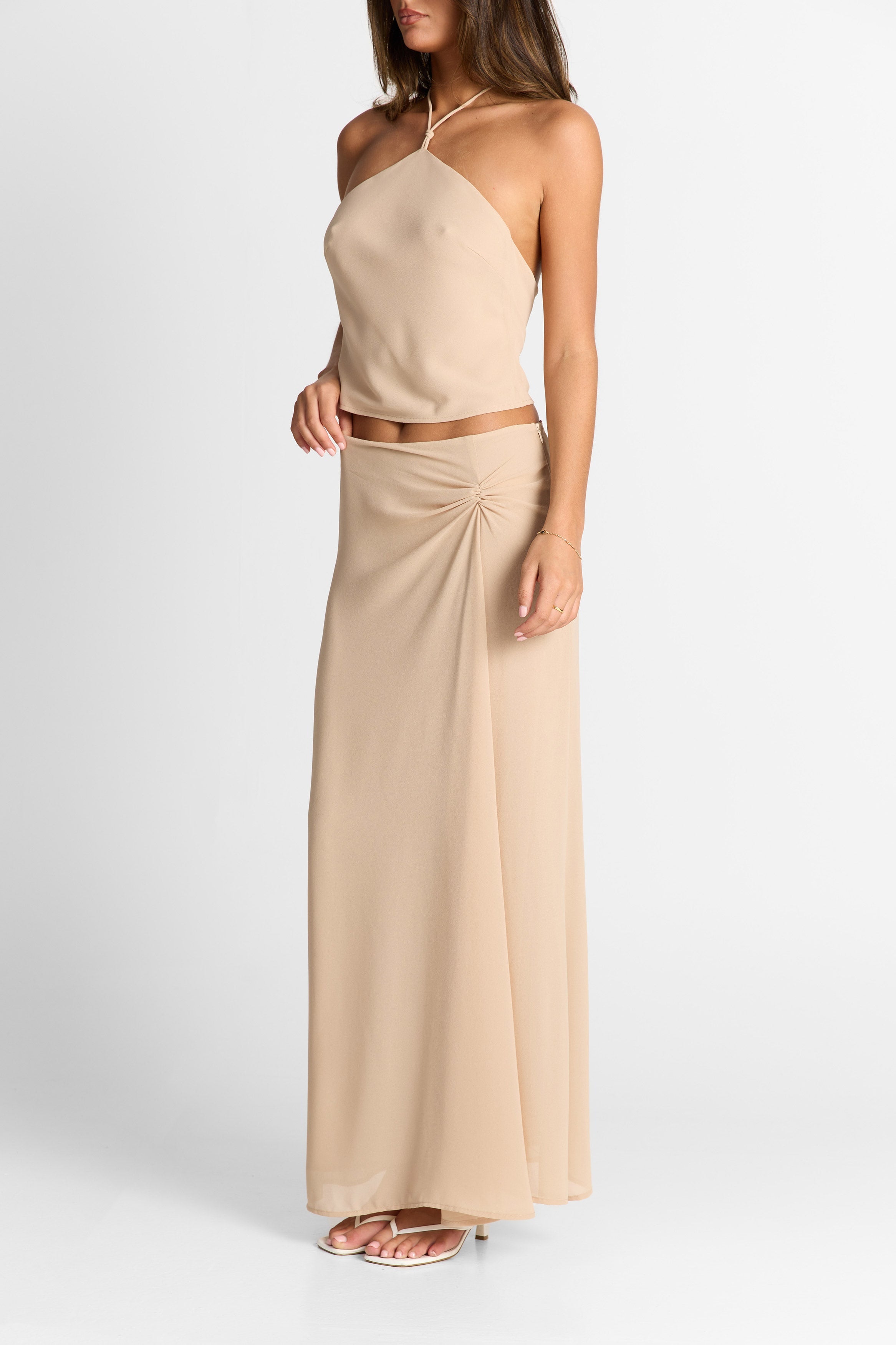 Falda maxi Seraphina en color natural