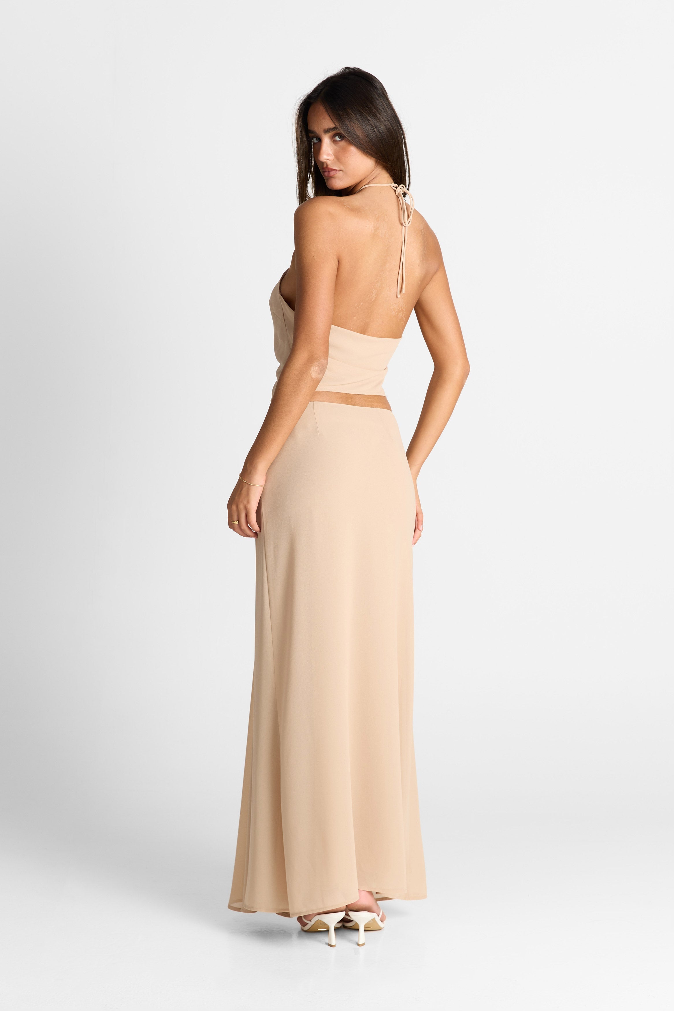 Falda maxi Seraphina en color natural