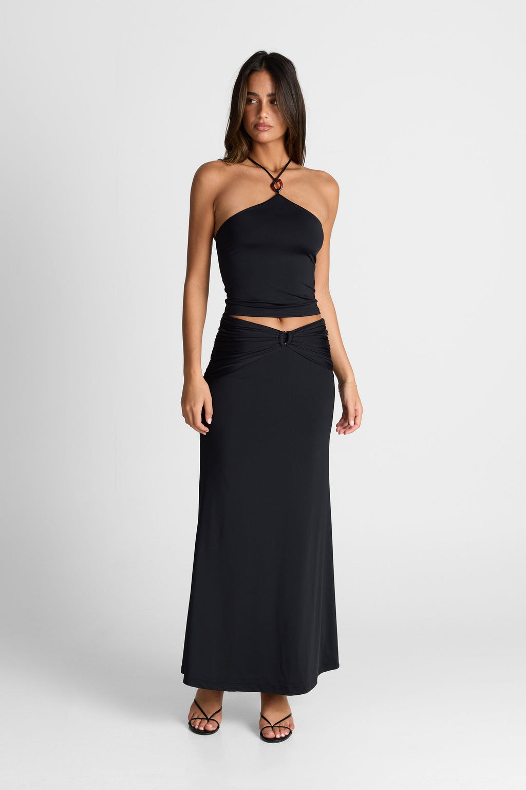 Falda Maxi Negra Siena - Elegante y Fluida