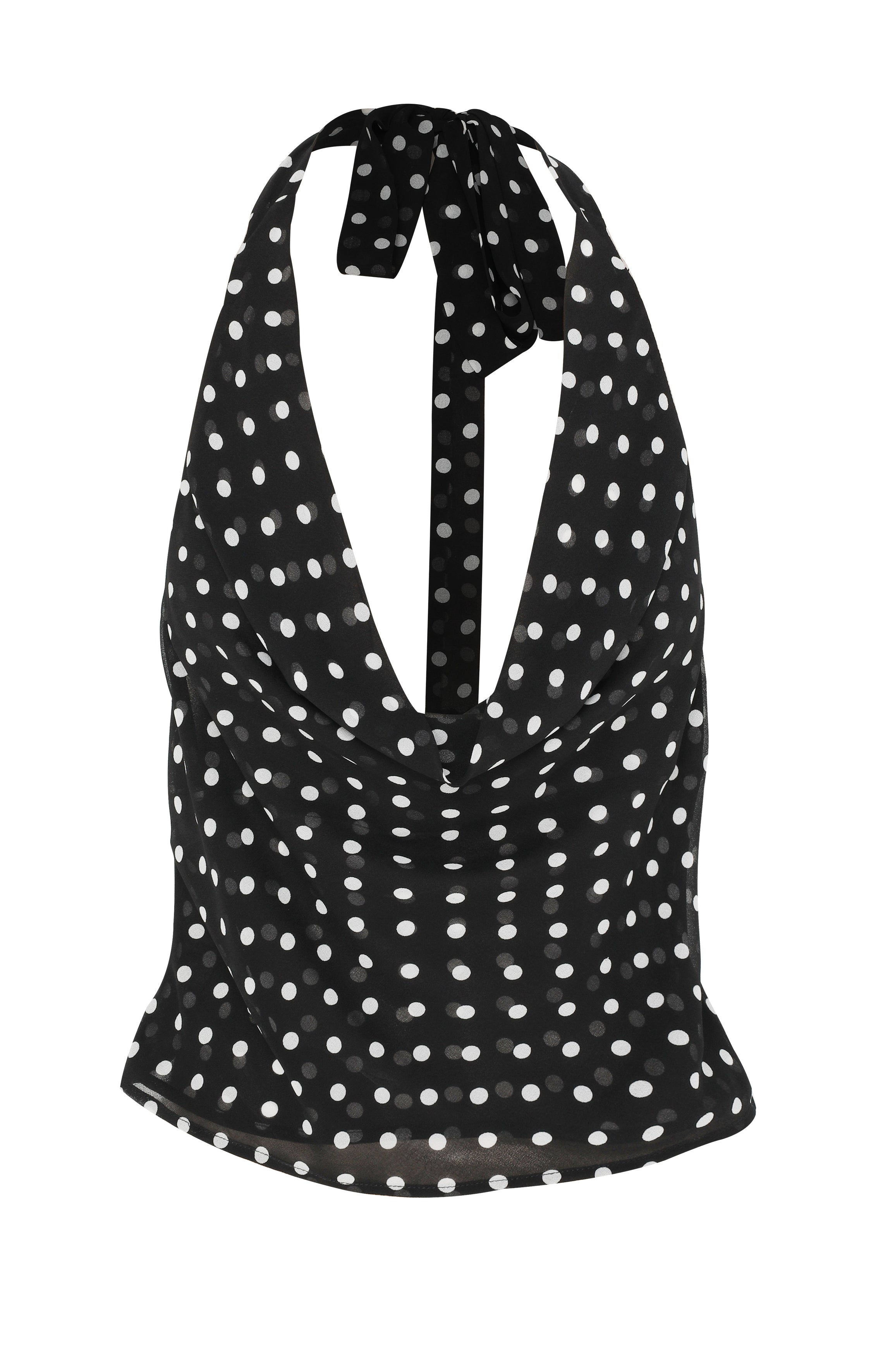 Colette top negro de lunares