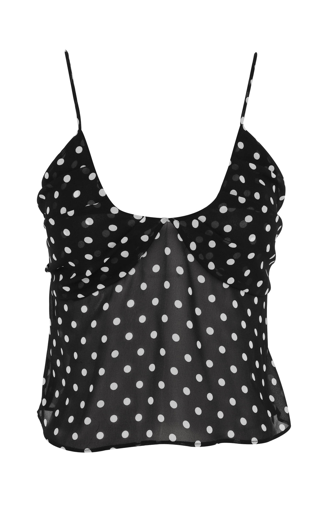 Top negro con lunares de Clara